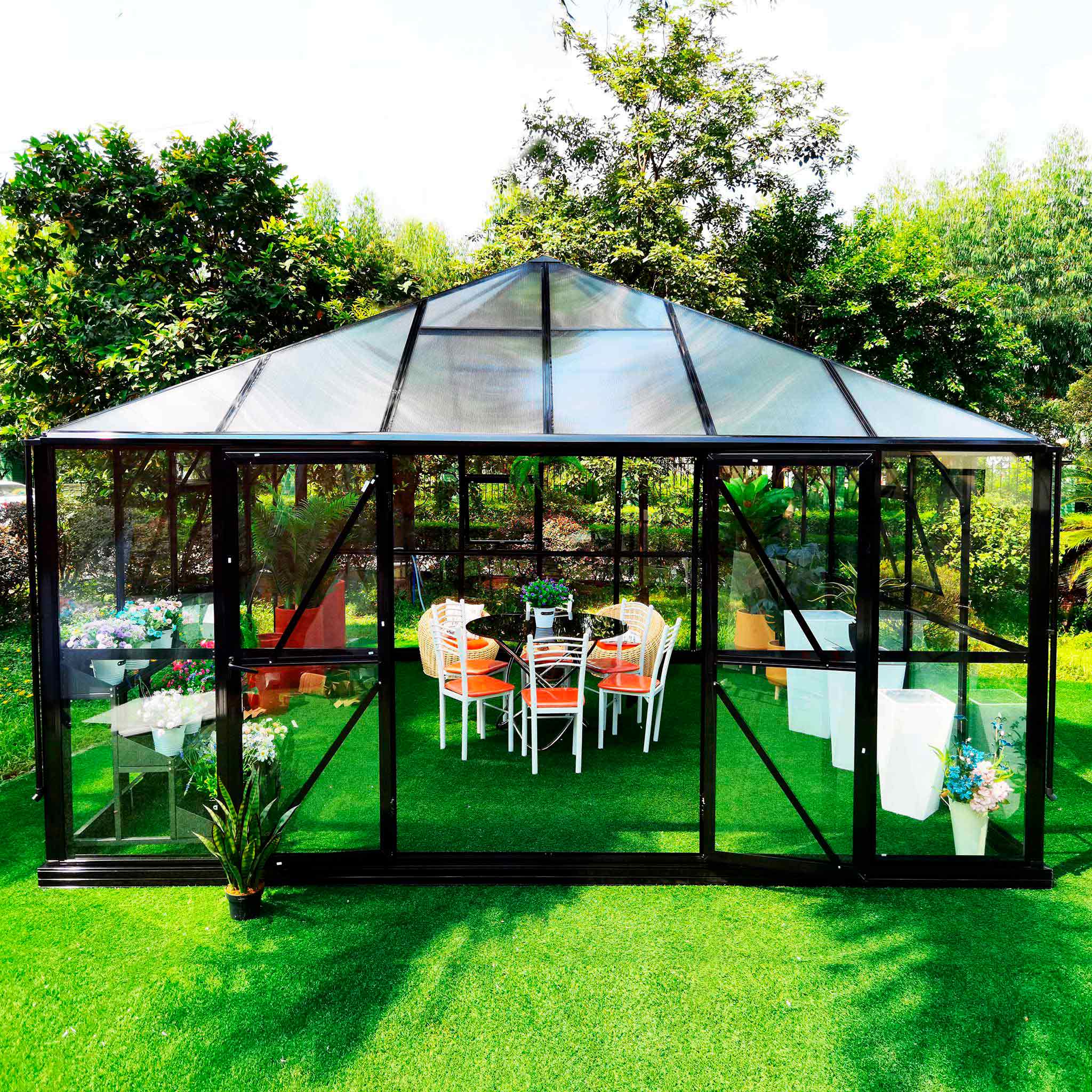 Metalcraft Metalcraft Gewächshaus Gazebo Premium, 19m², 4mm Sicherheitsglas ...