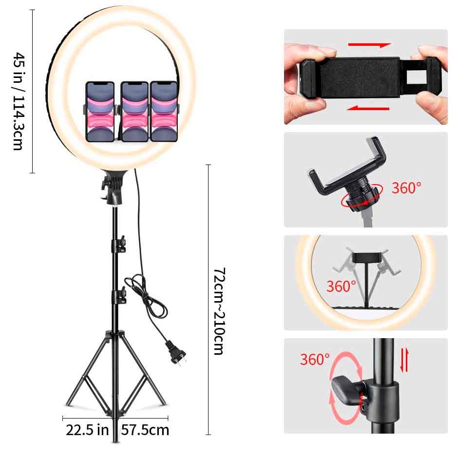 Lykke Ring Light 18"- Kuvausvalo (210cm)