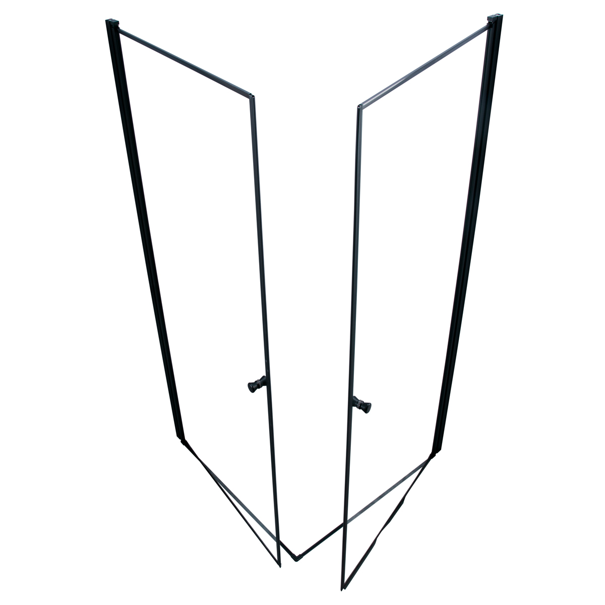 Lykke Douche d'Angle Premium 100x100x195cm, cadre noir