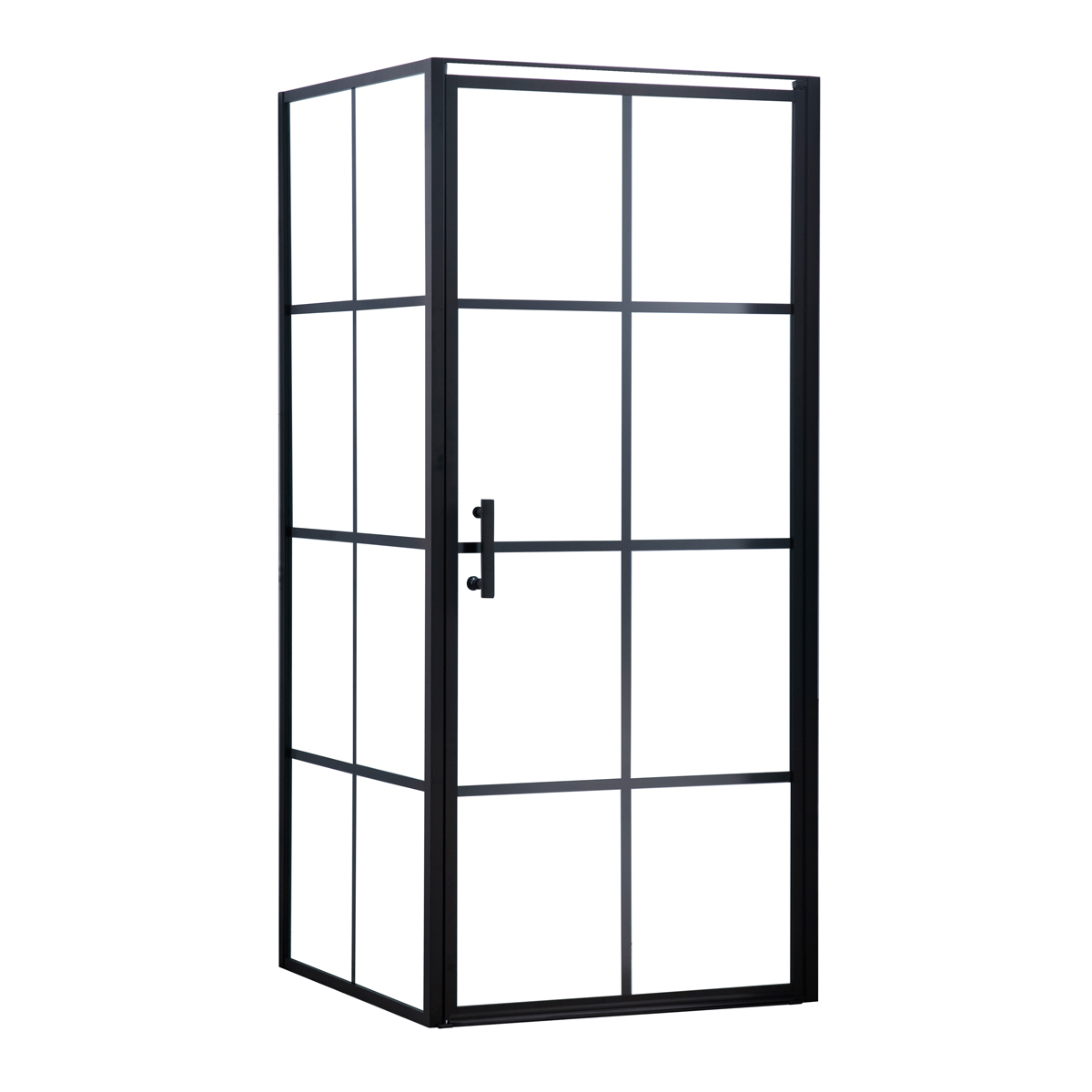 Lykke Deluxe Douchehoek 100x100x195cm, zwart rooster frame