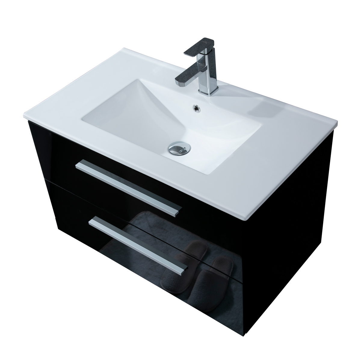 Lykke Waschtisch mit Unterschrank Nordic Original 80x46x50cm, schwarz