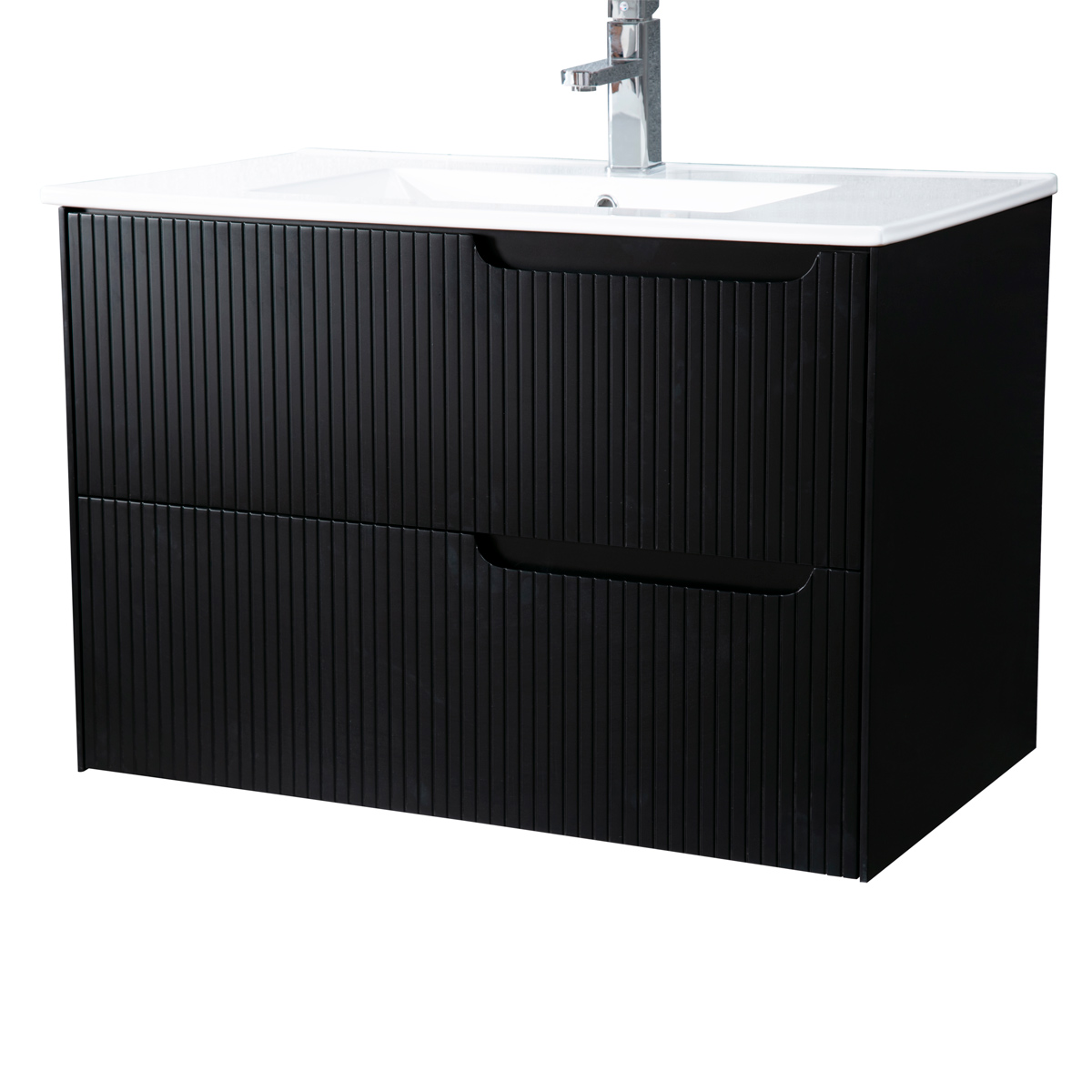Lykke Izlietnes Skapītis Polar Deluxe 80x46x55cm, melns