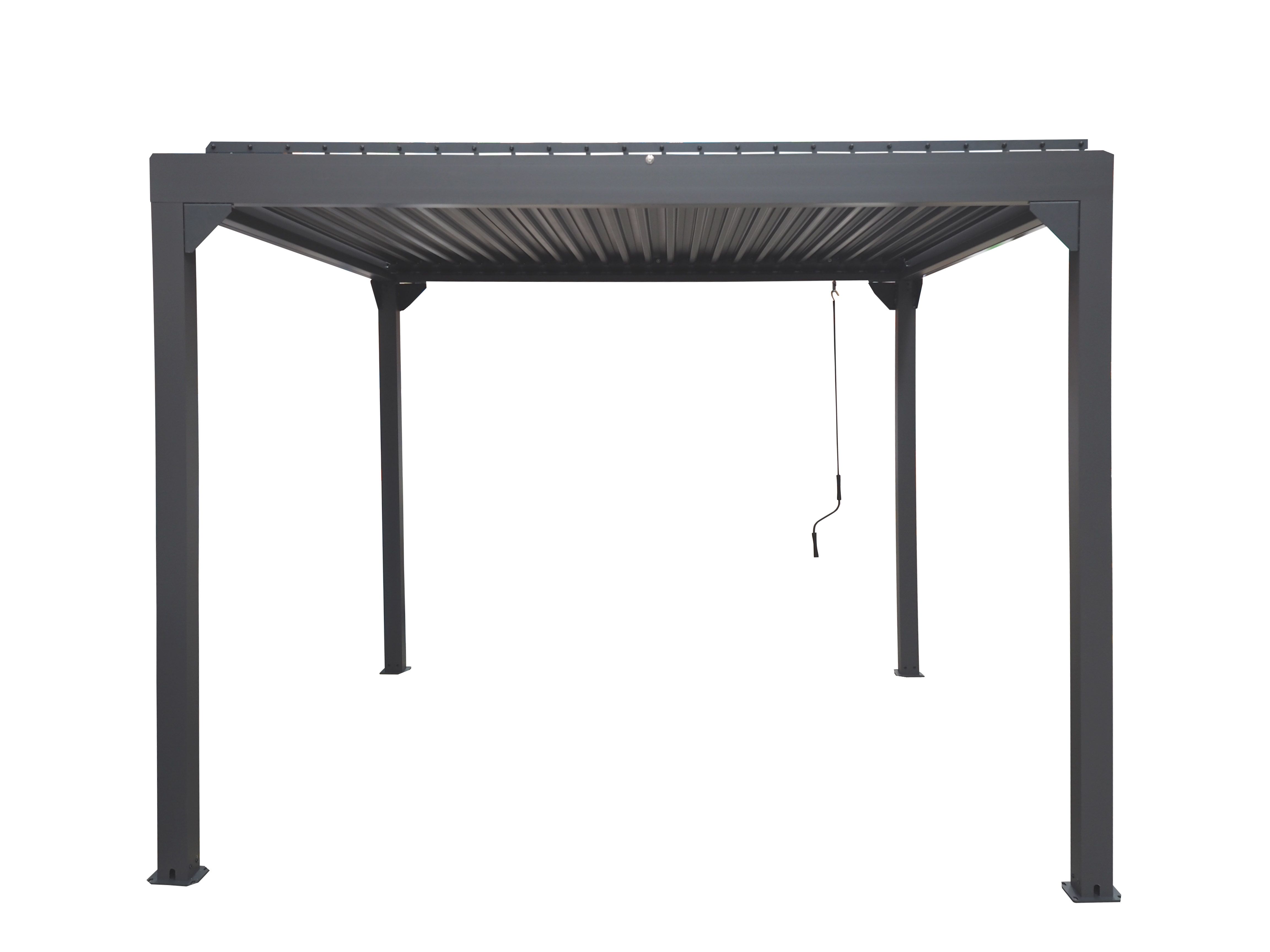 Metalcraft Pergola with lattice roof, 3x4m, hand operated, anthracite