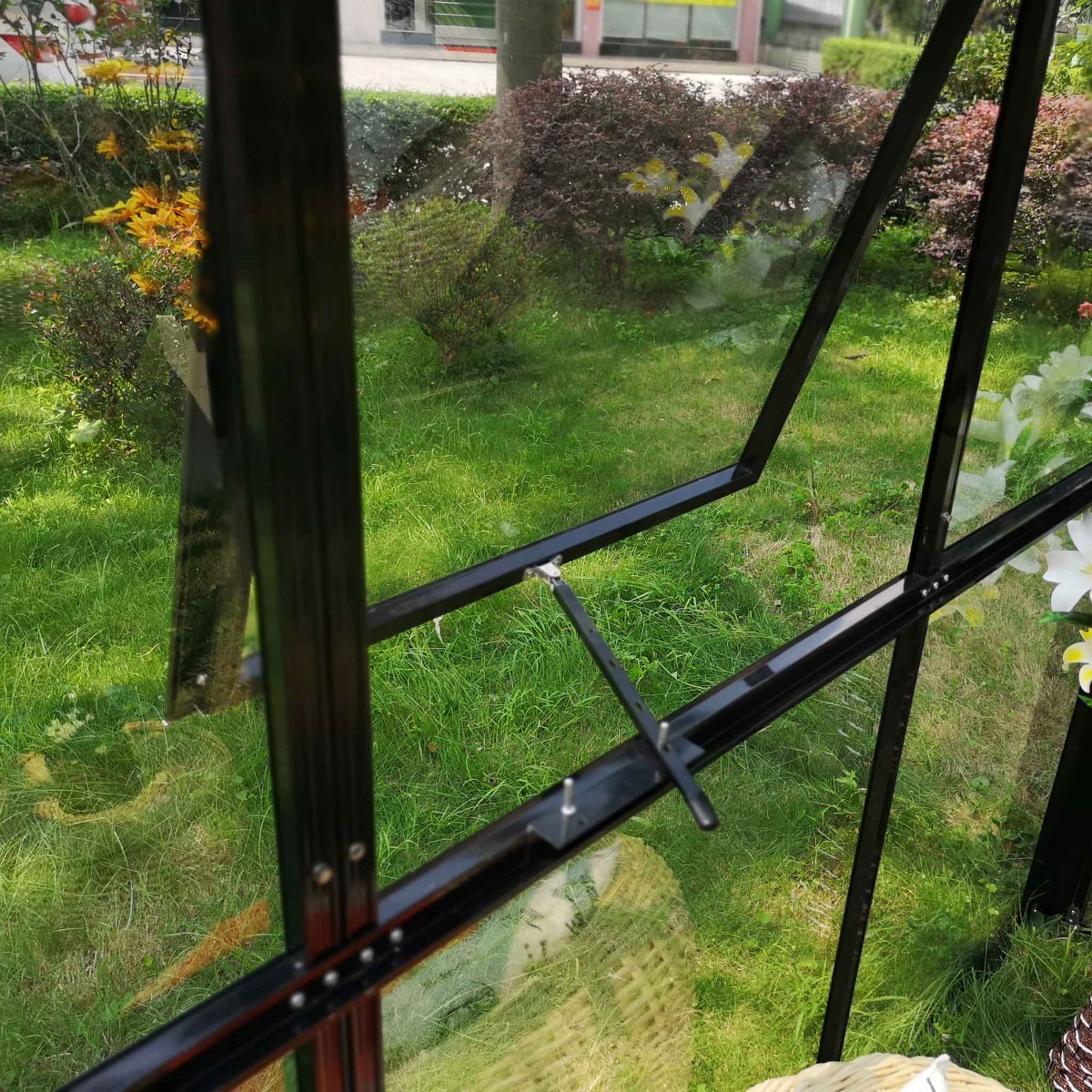 Metalcraft Szklarnia Ogrodowa Gazebo Premium, 8,7m², szkło bezpieczne 4mm, czarny