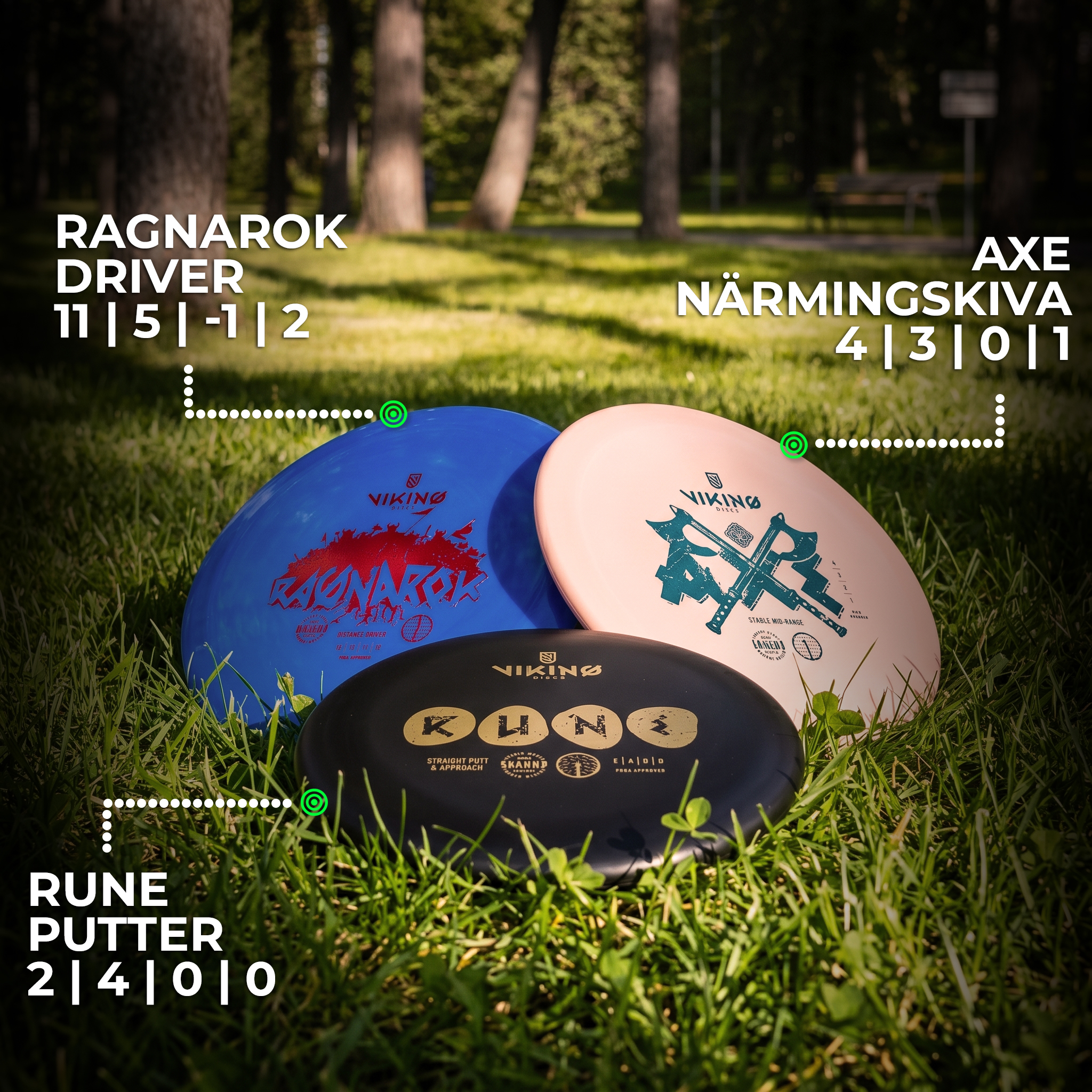 Viking Discs frisbeegolf diskset