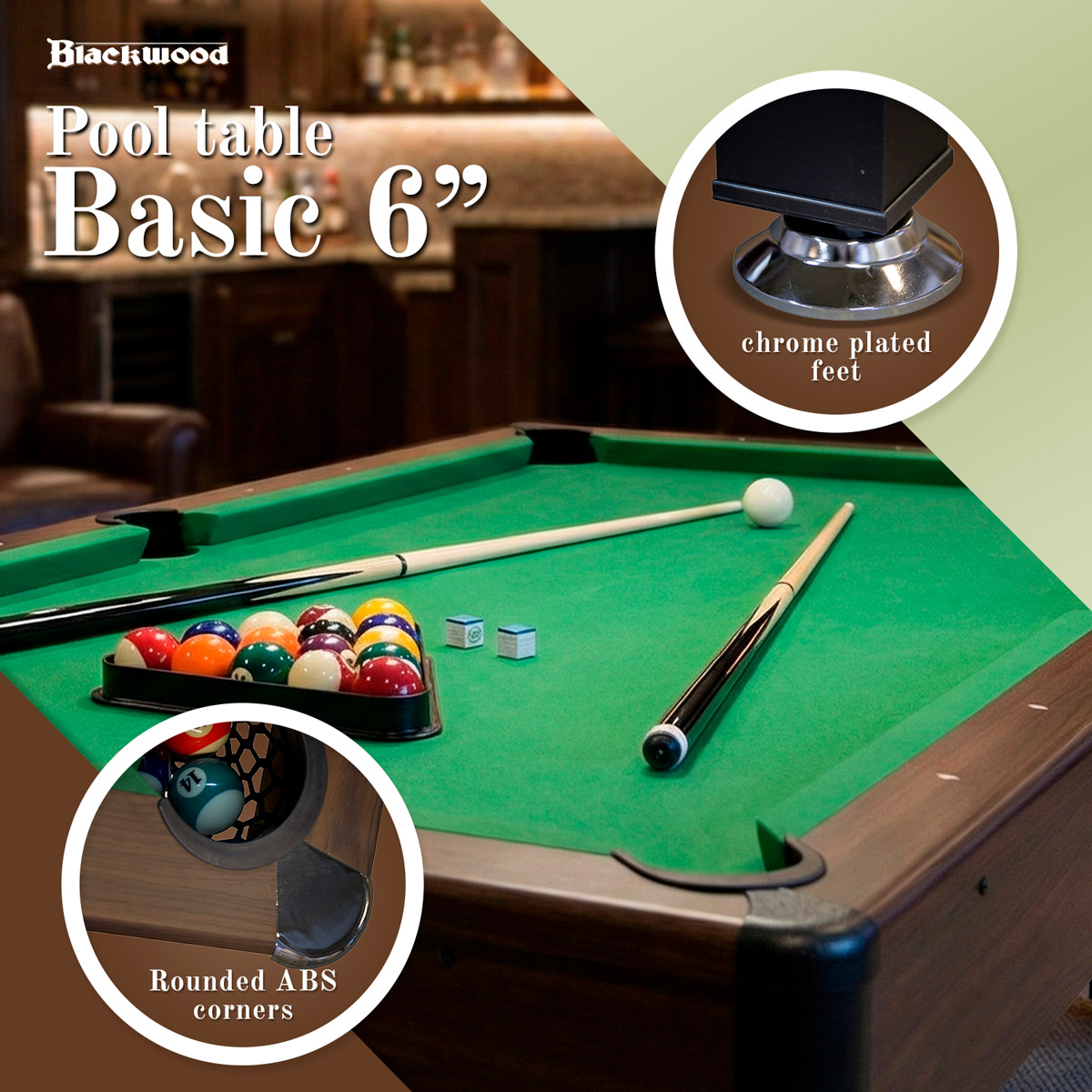 Blackwood Pool Table Basic 6'
