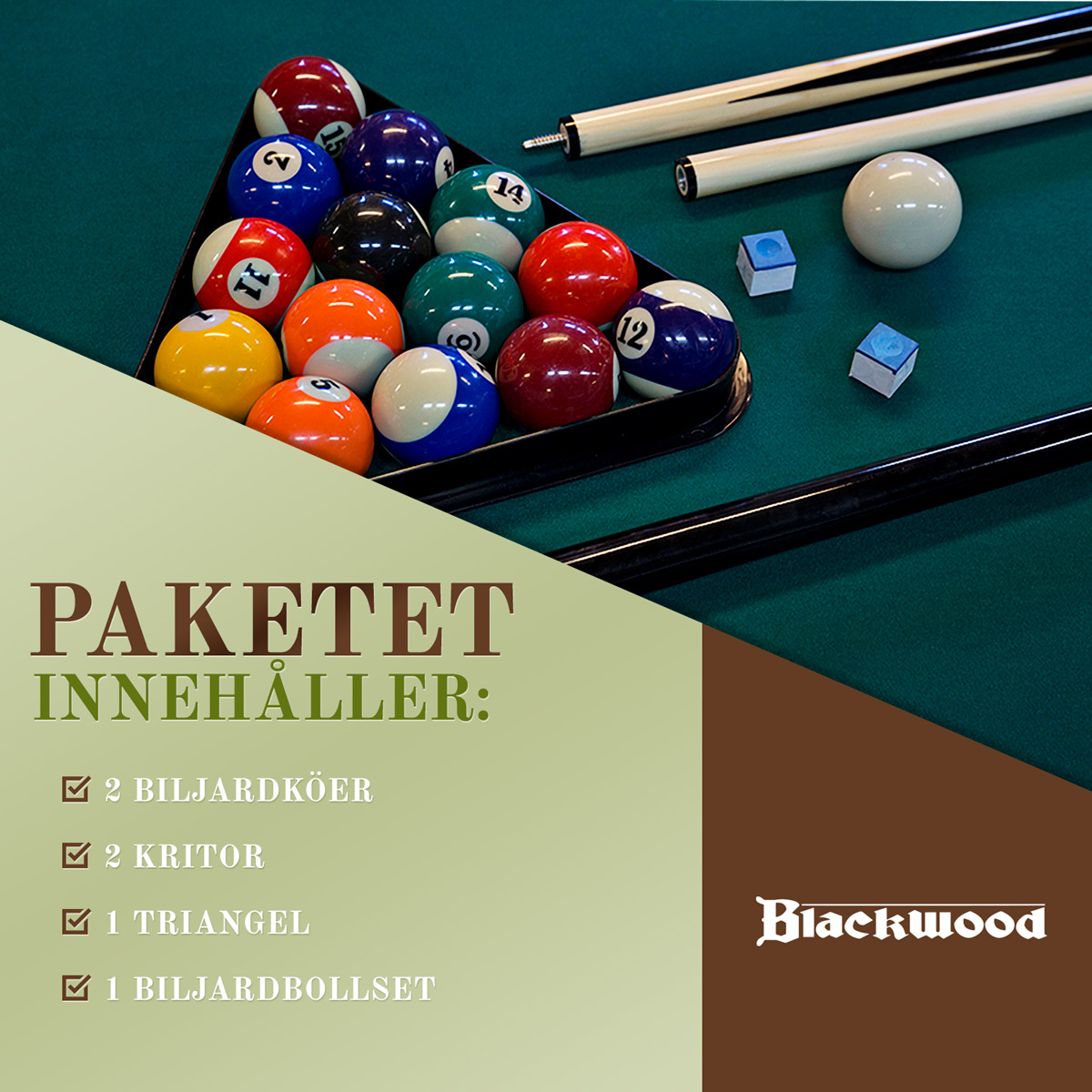 Biljardbord Blackwood Basic 6'