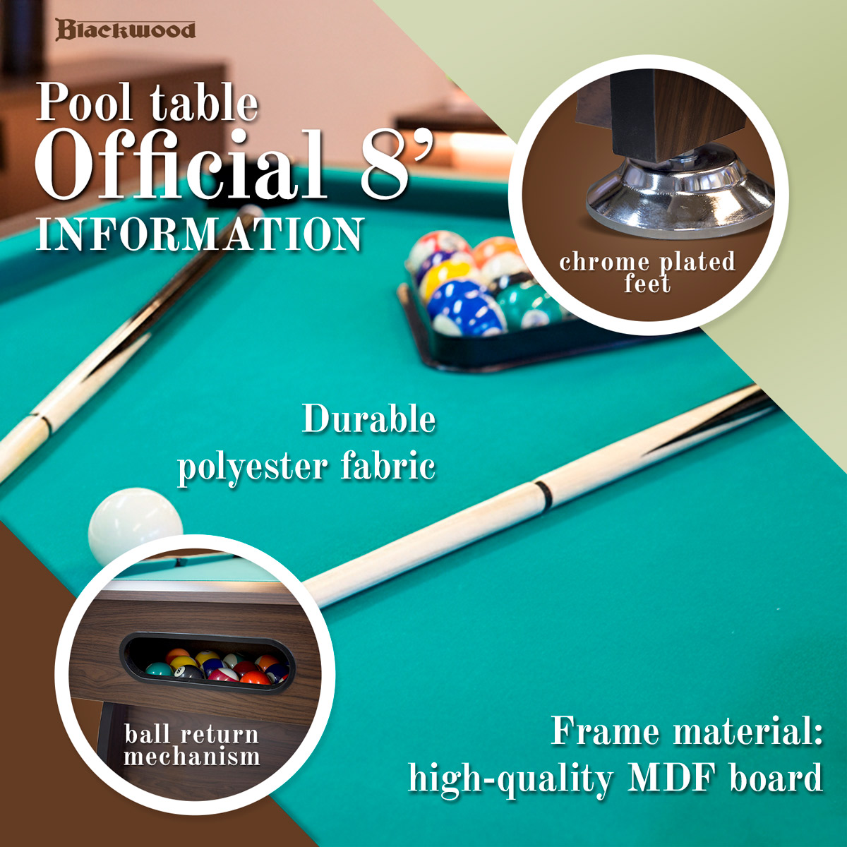Blackwood Pool Table Official 8'