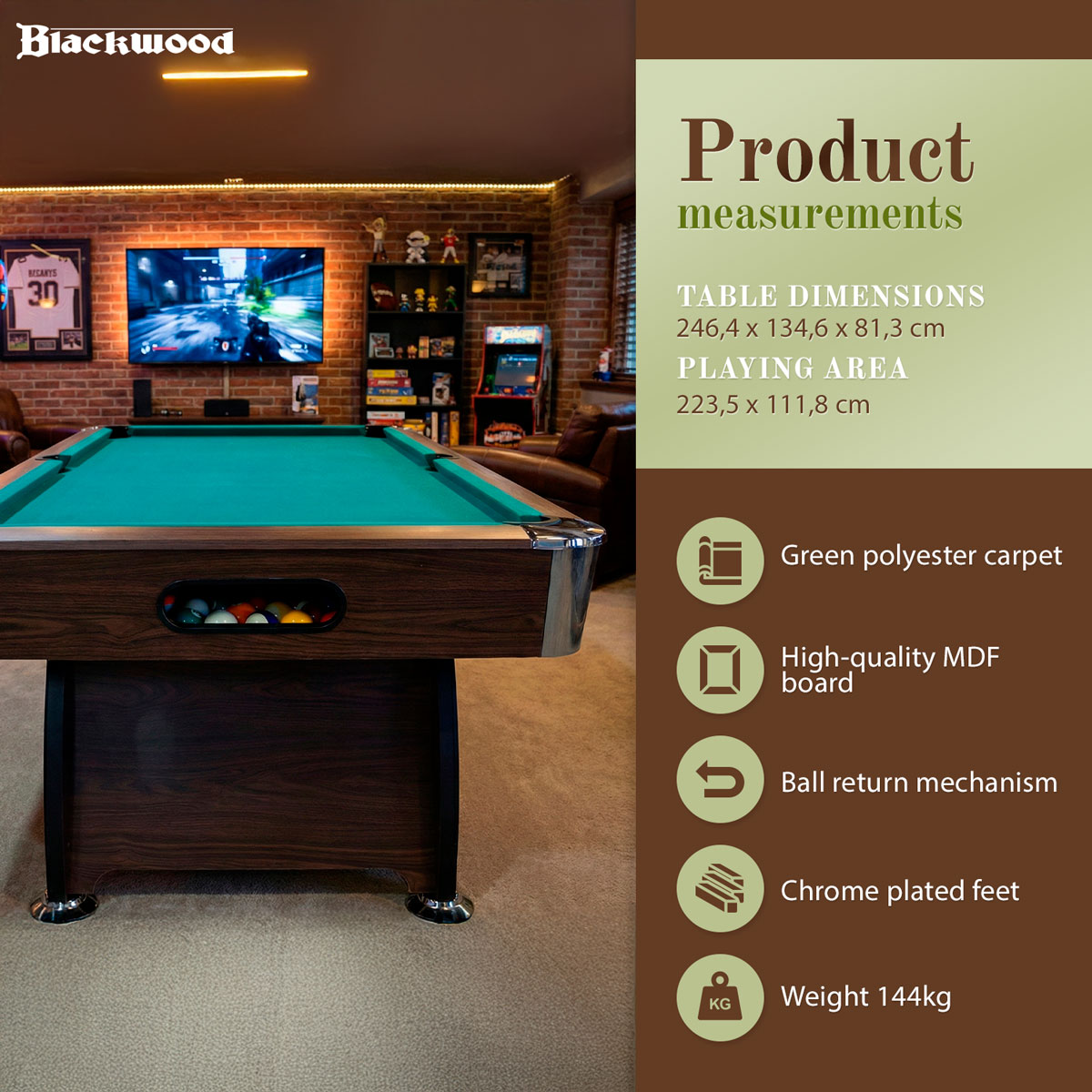 Blackwood Pool Table Official 8'