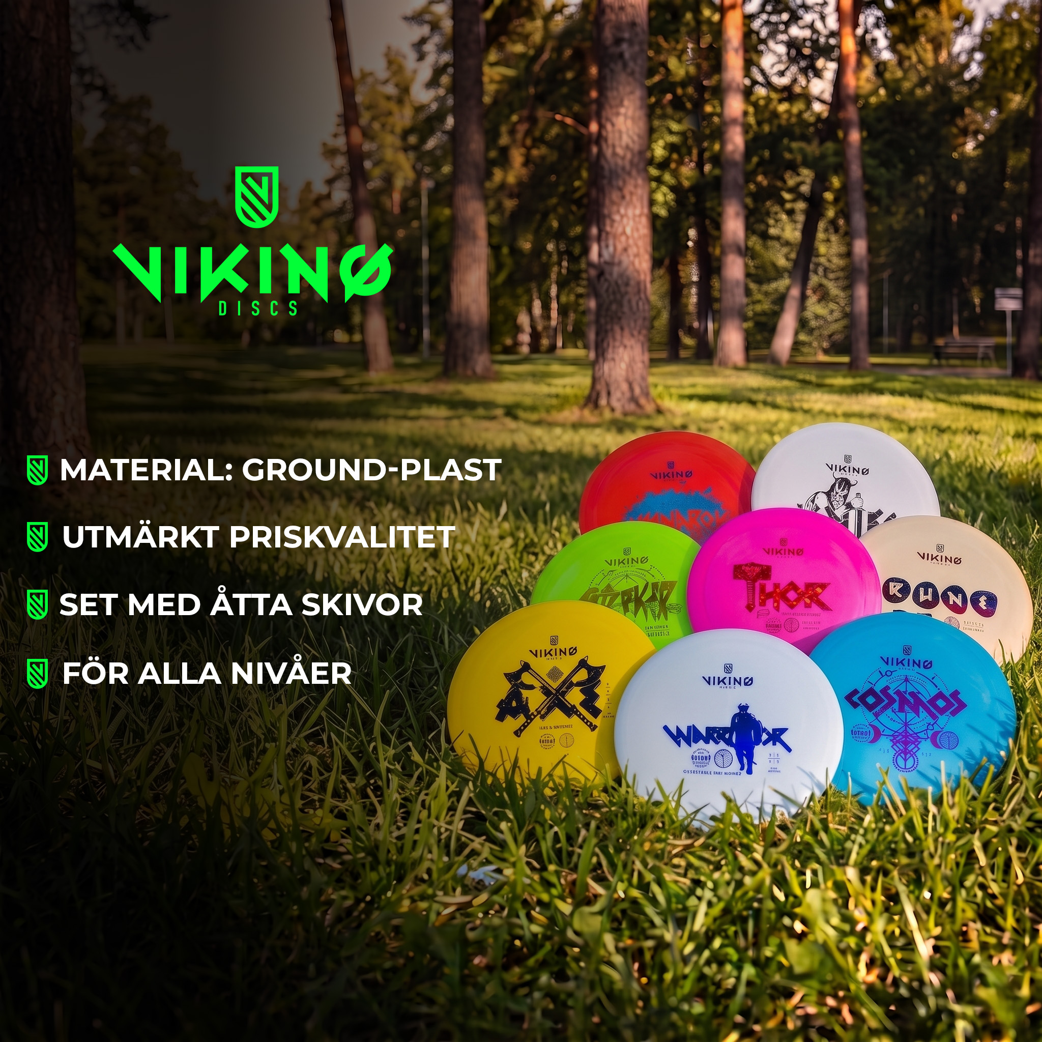 Viking Discs Full Ground Set, 8 Diskars Set