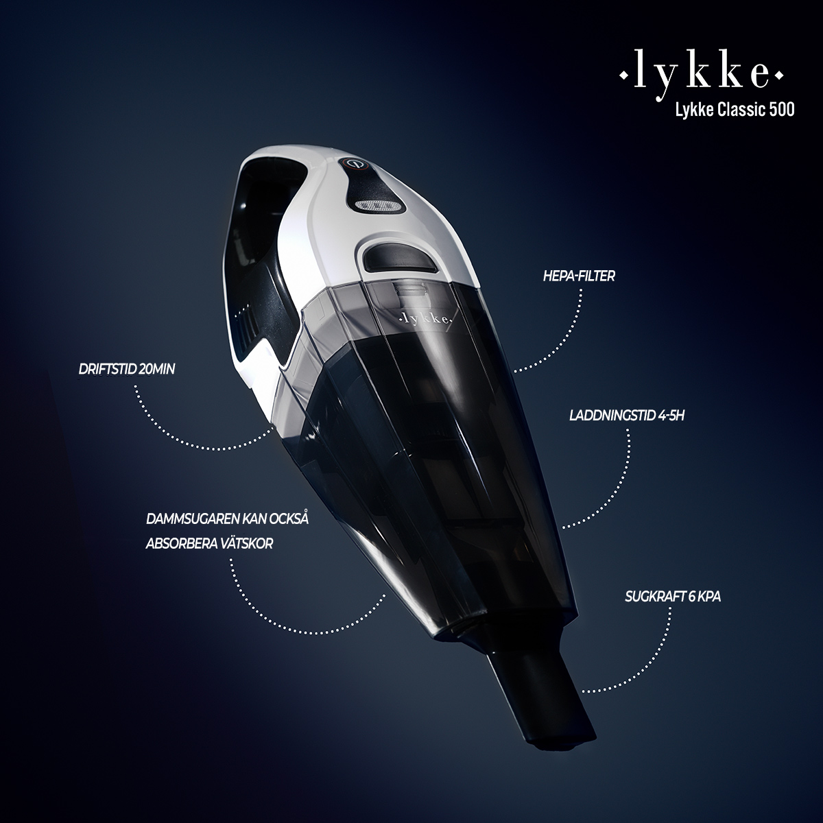 Lykke sladdlös dammsugare Classic 500