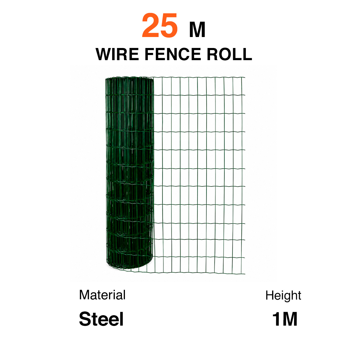 Fornorth Wire Fence 100cm (25m), green