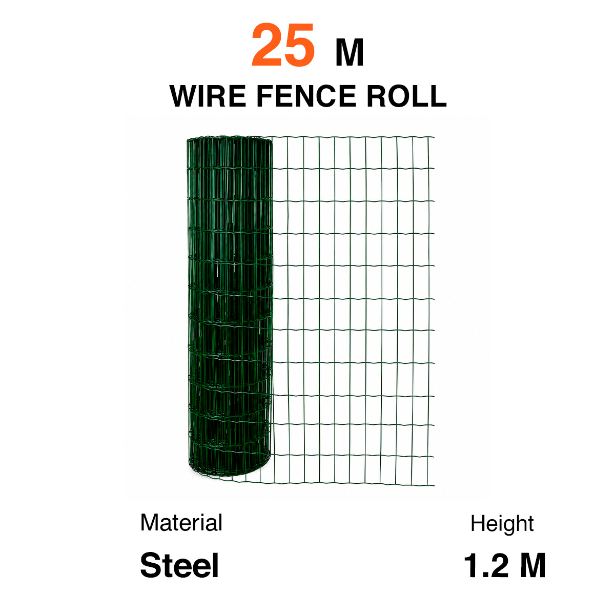Fornorth Wire Fence 120cm (25m), green
