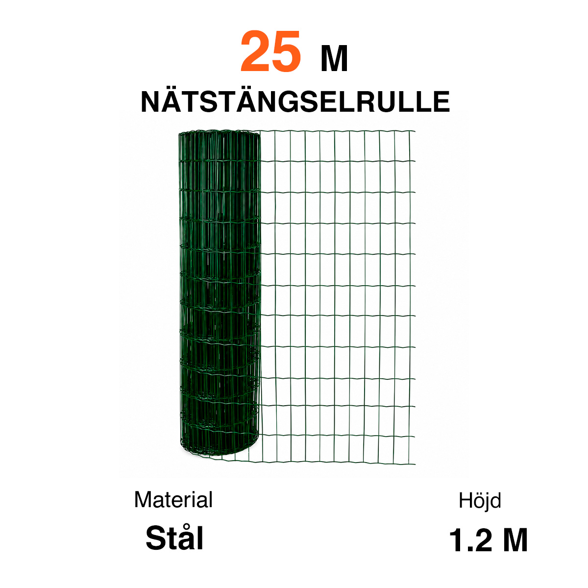 Fornorth stängselnät 120cm (25m), grön