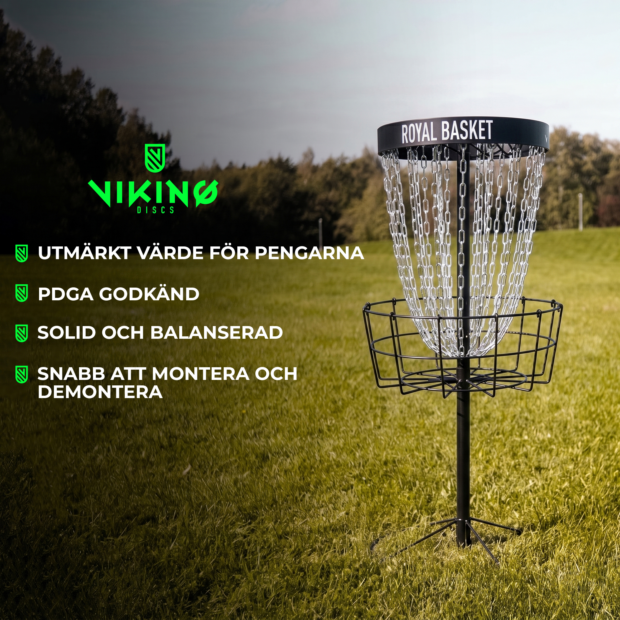 Viking Discs Royal Basket discgolf korg, Black edition
