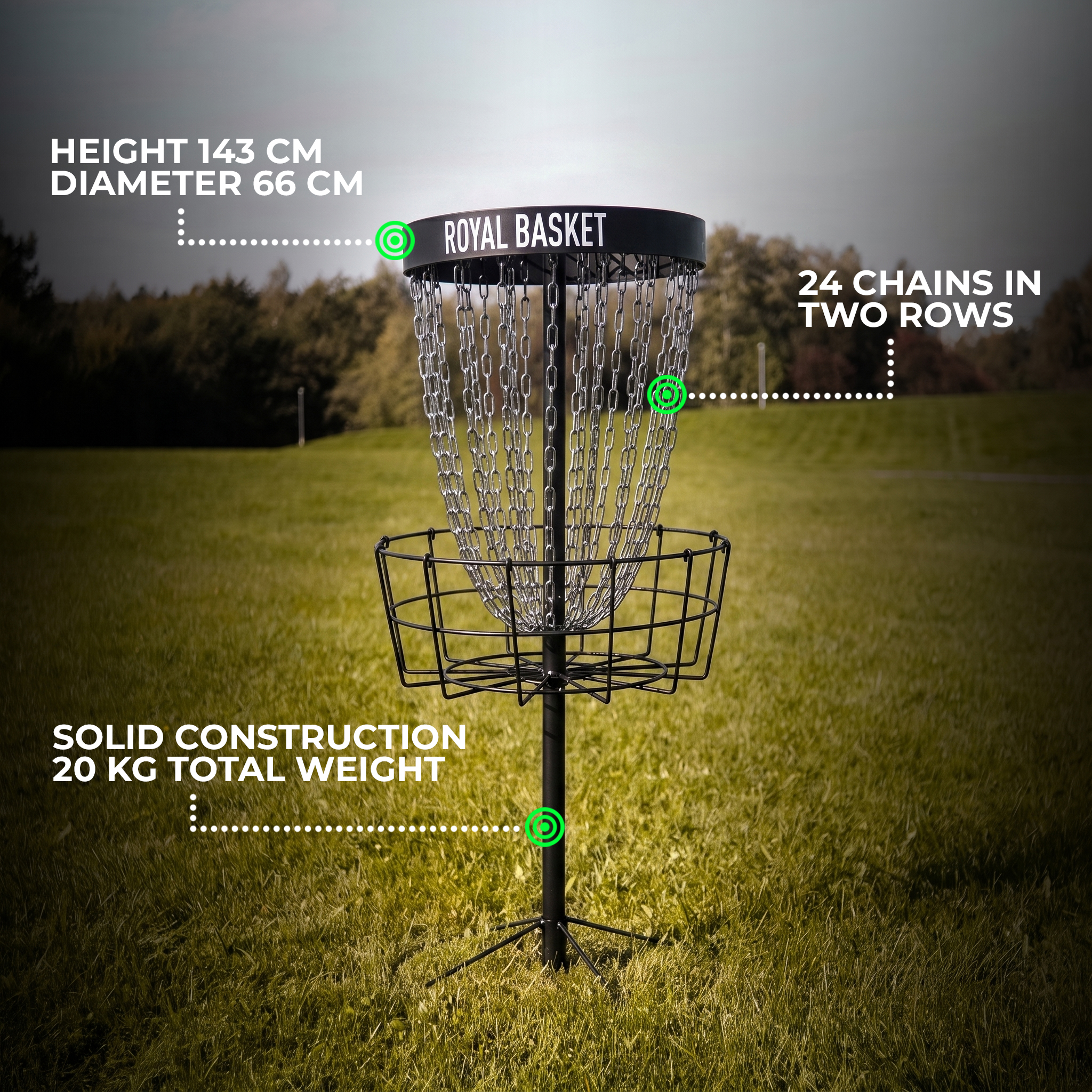 Viking Discs Royal Basket Disc Golf Basket, Black Edition