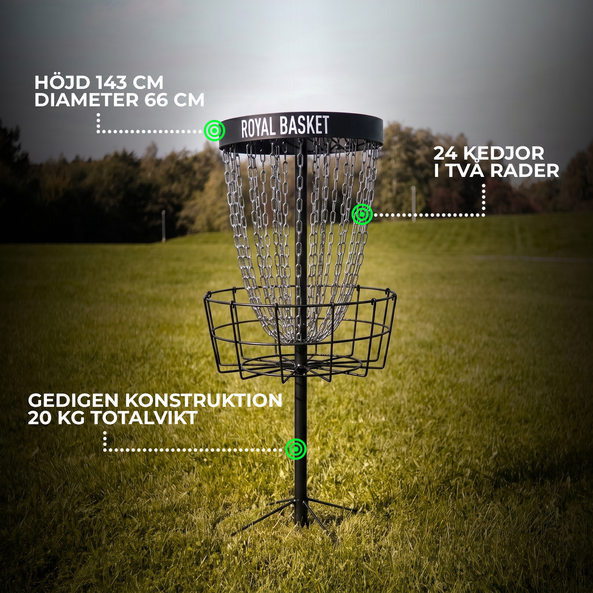 Viking Discs Royal Basket discgolf korg, Black edition
