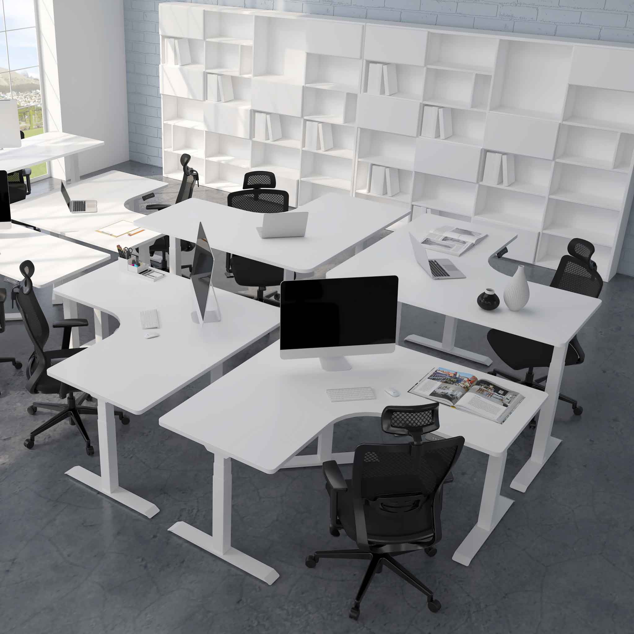 Lykke Corner Electric Standing Desk M100 White