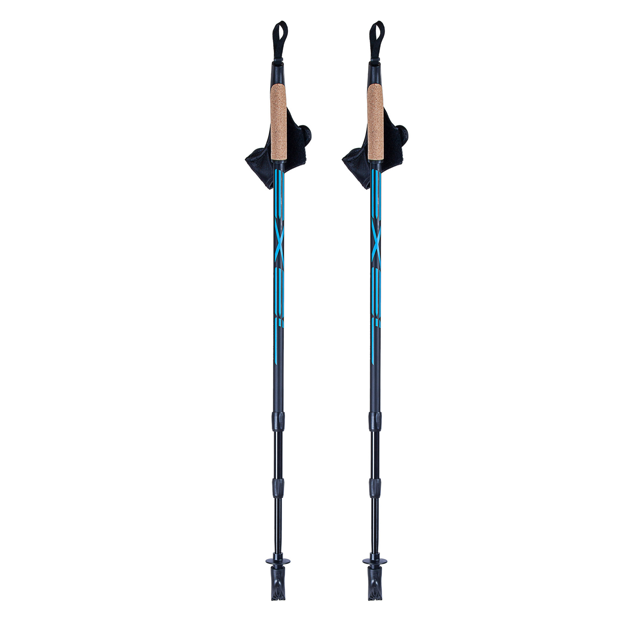 Exel Nordic Walker Alu Reguliuojamos šiaurietiško ėjimo lazdos Juodas/Žydras 100–135 cm