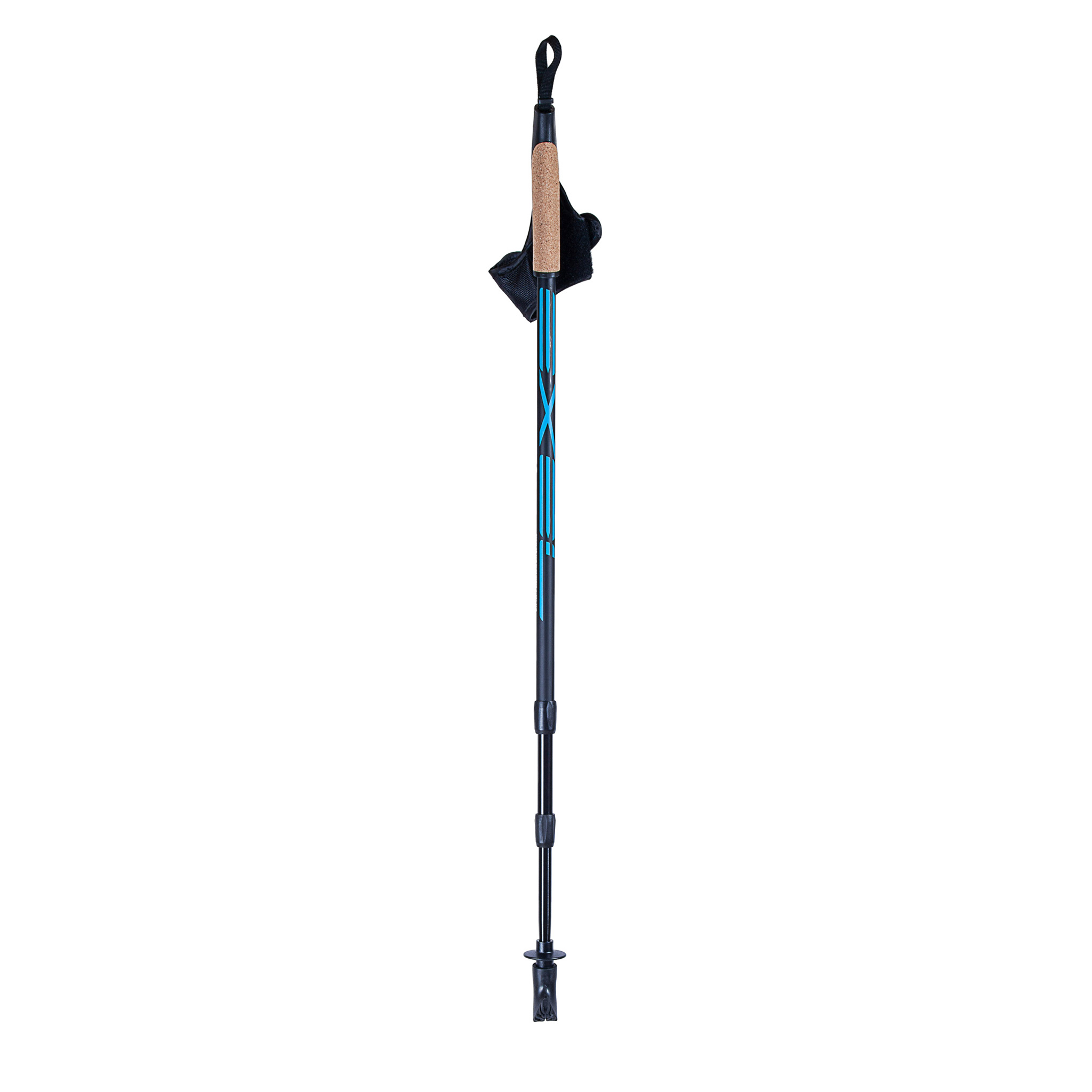 Exel Nordic Walker Alu Reguleeritav käimiskepp, Must/Tsüaan, 100-135cm
