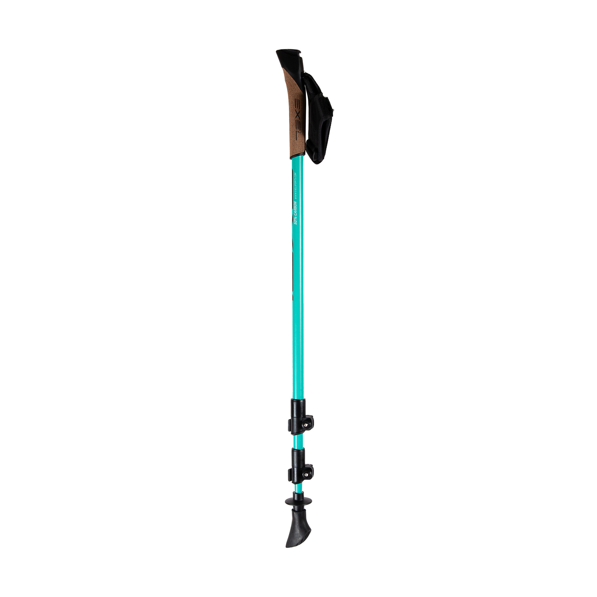Exel Nordic Trainer Oeb Qr Regulowany kij do Nordic Walking, Cyjan, 100-135cm