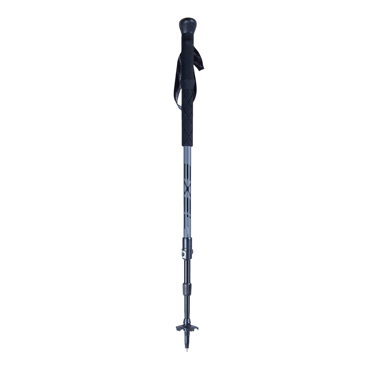 Exel Giant Vandringsstav, Grafitgrå / Svart, Antishock, 100-135cm