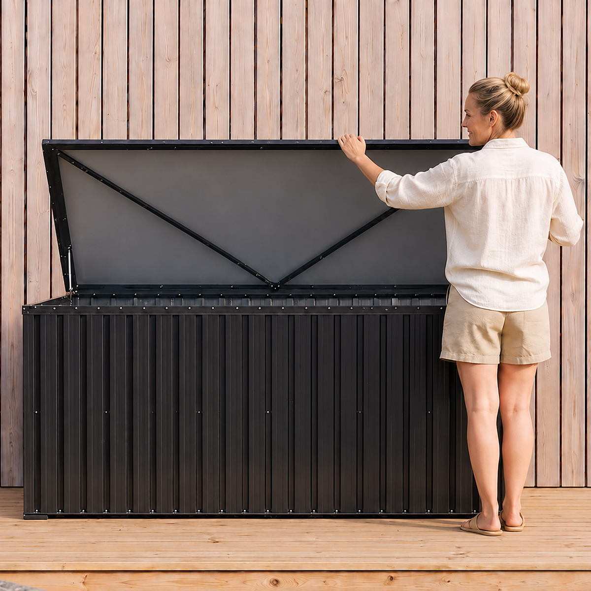 Fornorth Dynbox utomhus 183x88x94cm 1303L, Svart