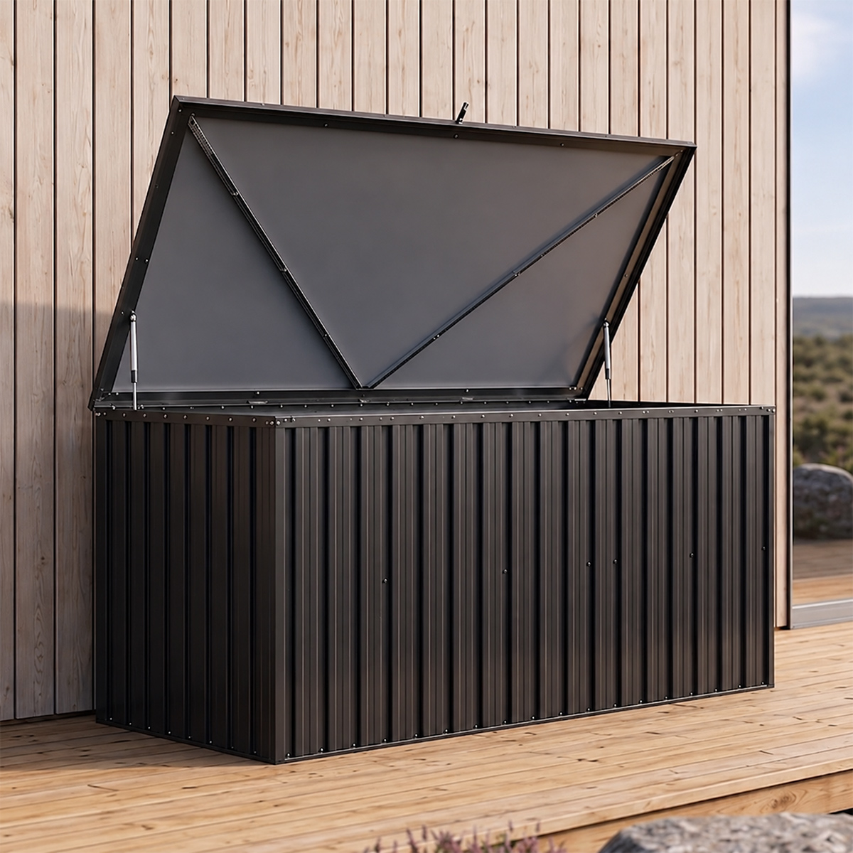 Fornorth Dynbox utomhus 183x88x94cm 1303L, Svart