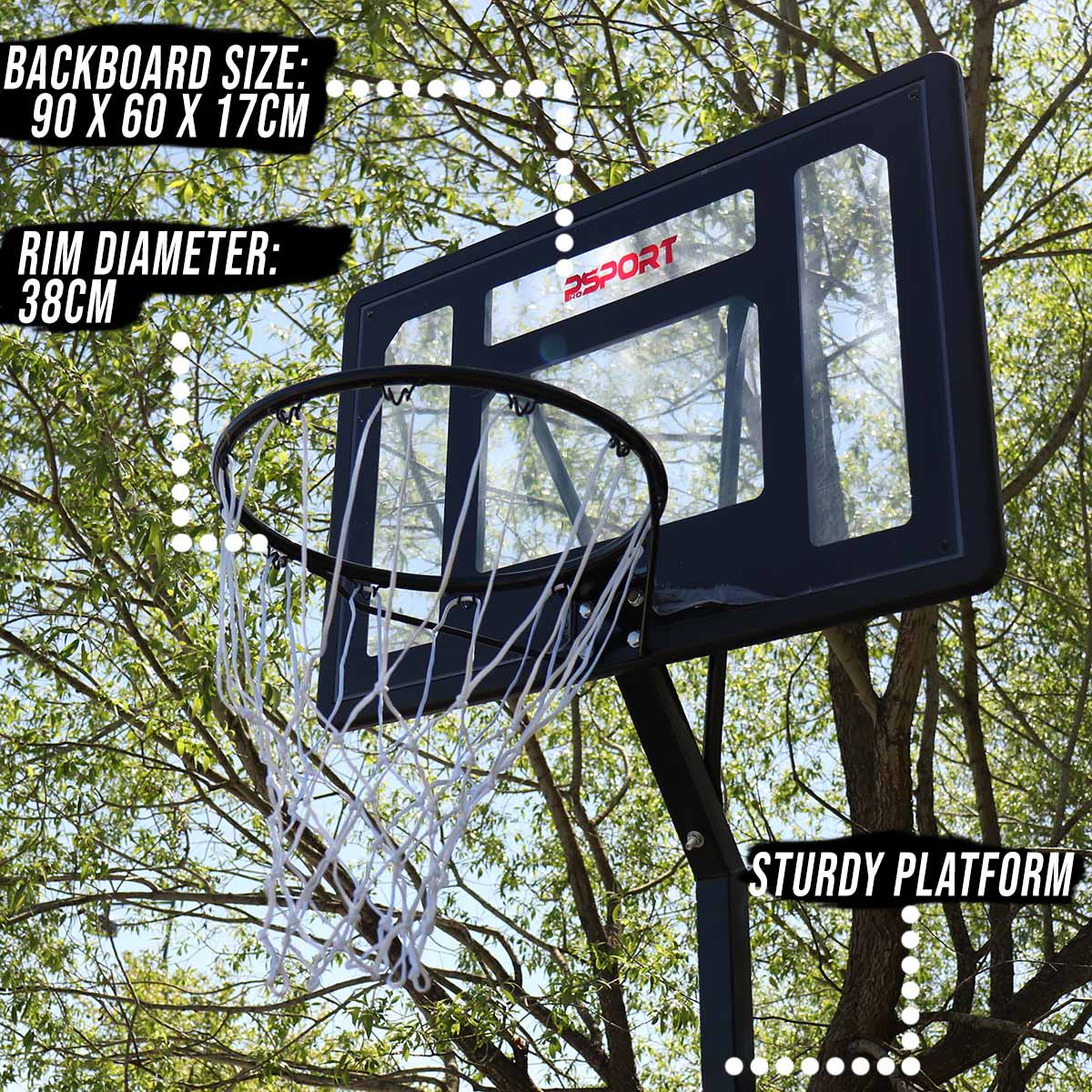 Prosport Basketball Hoop Jr. 2,1-2,6m, Black Edition