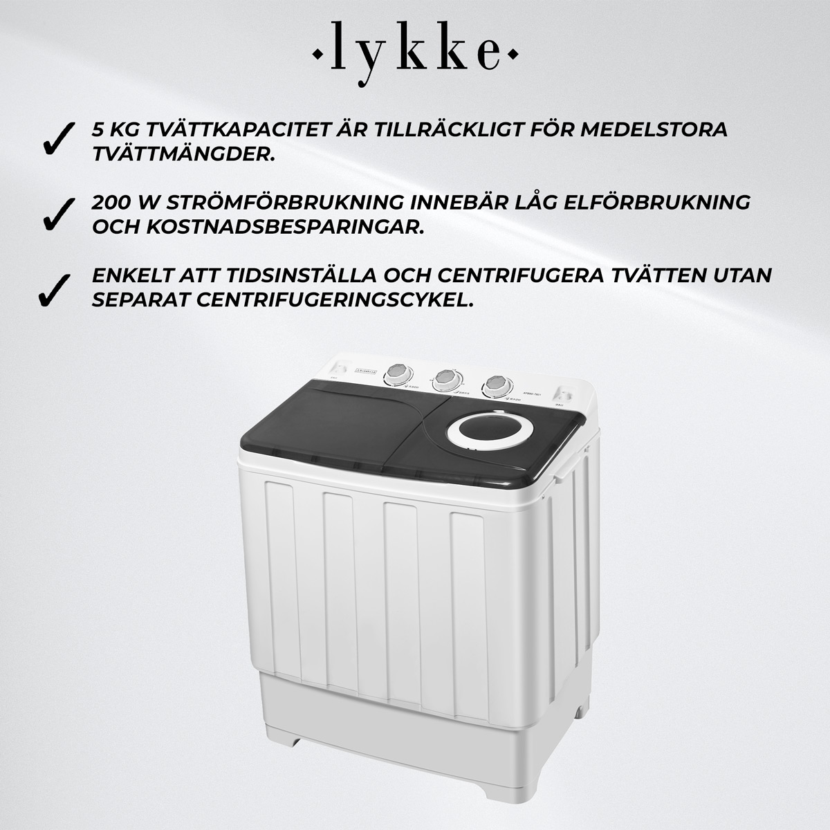 Lykke Mini Tvättmaskin Pro 2500