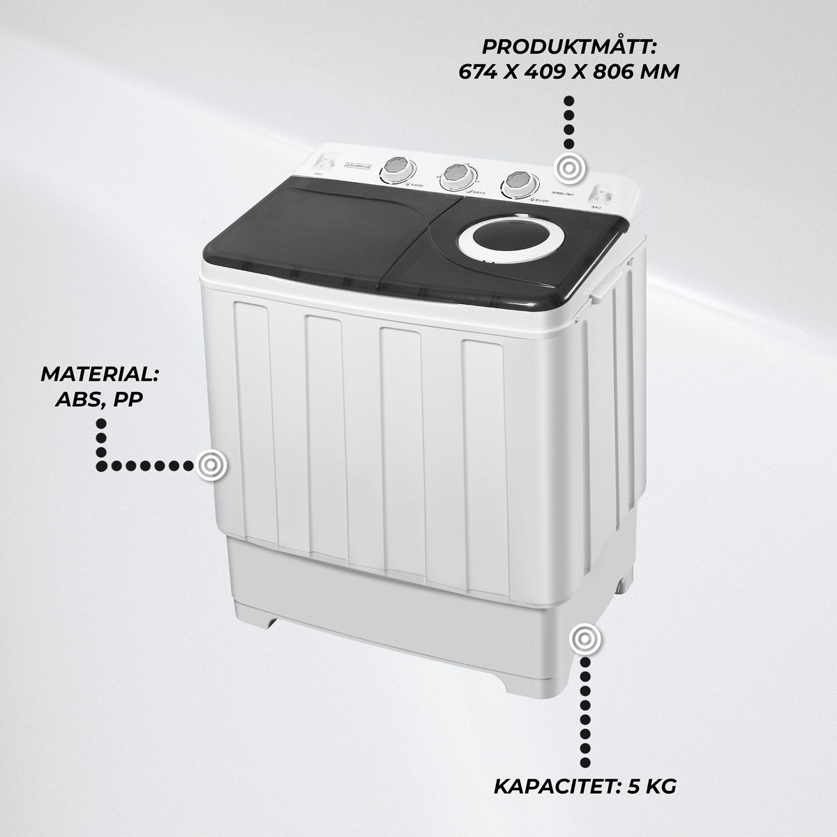 Lykke Mini Tvättmaskin Pro 2500
