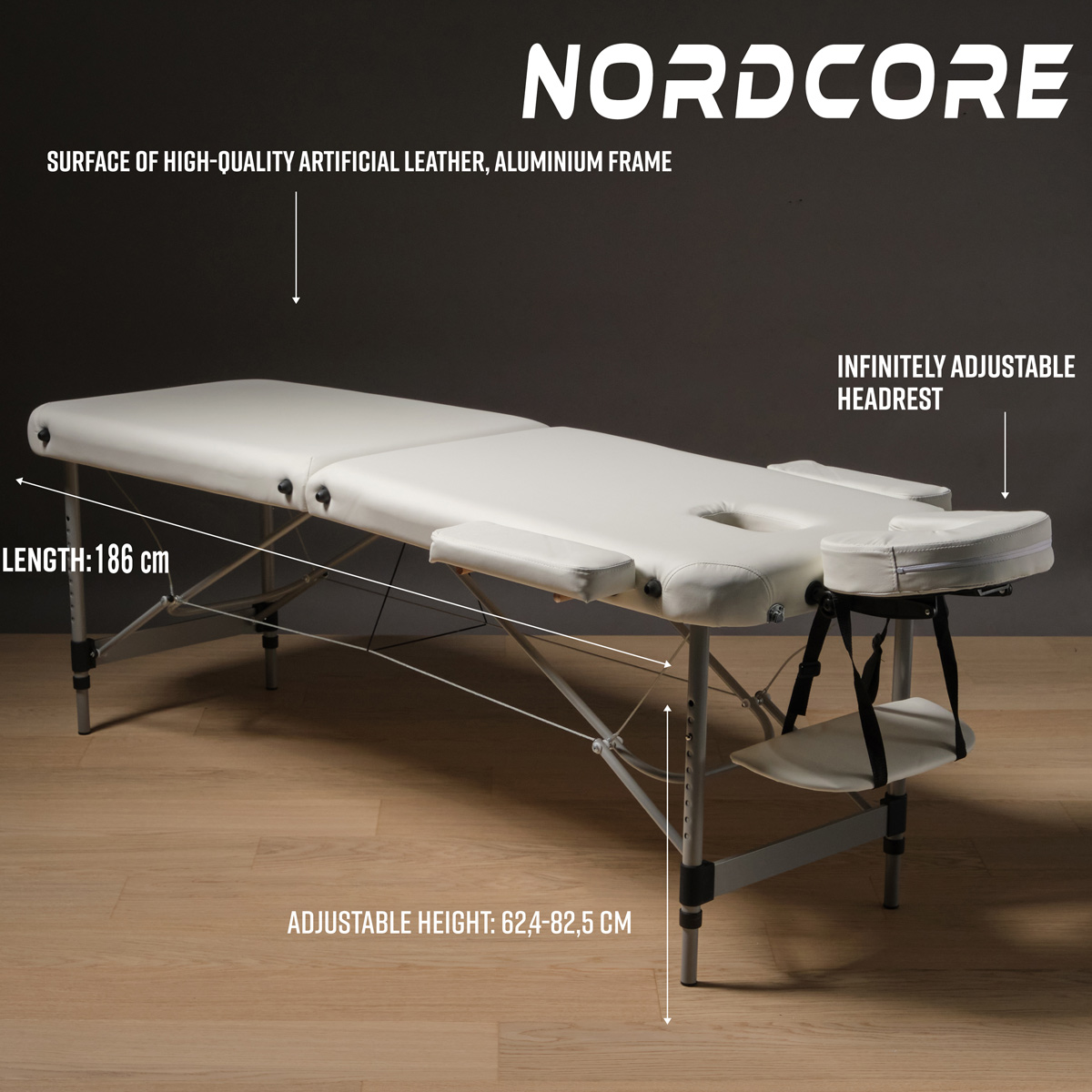 Nordcore Massage Table Core A200, white