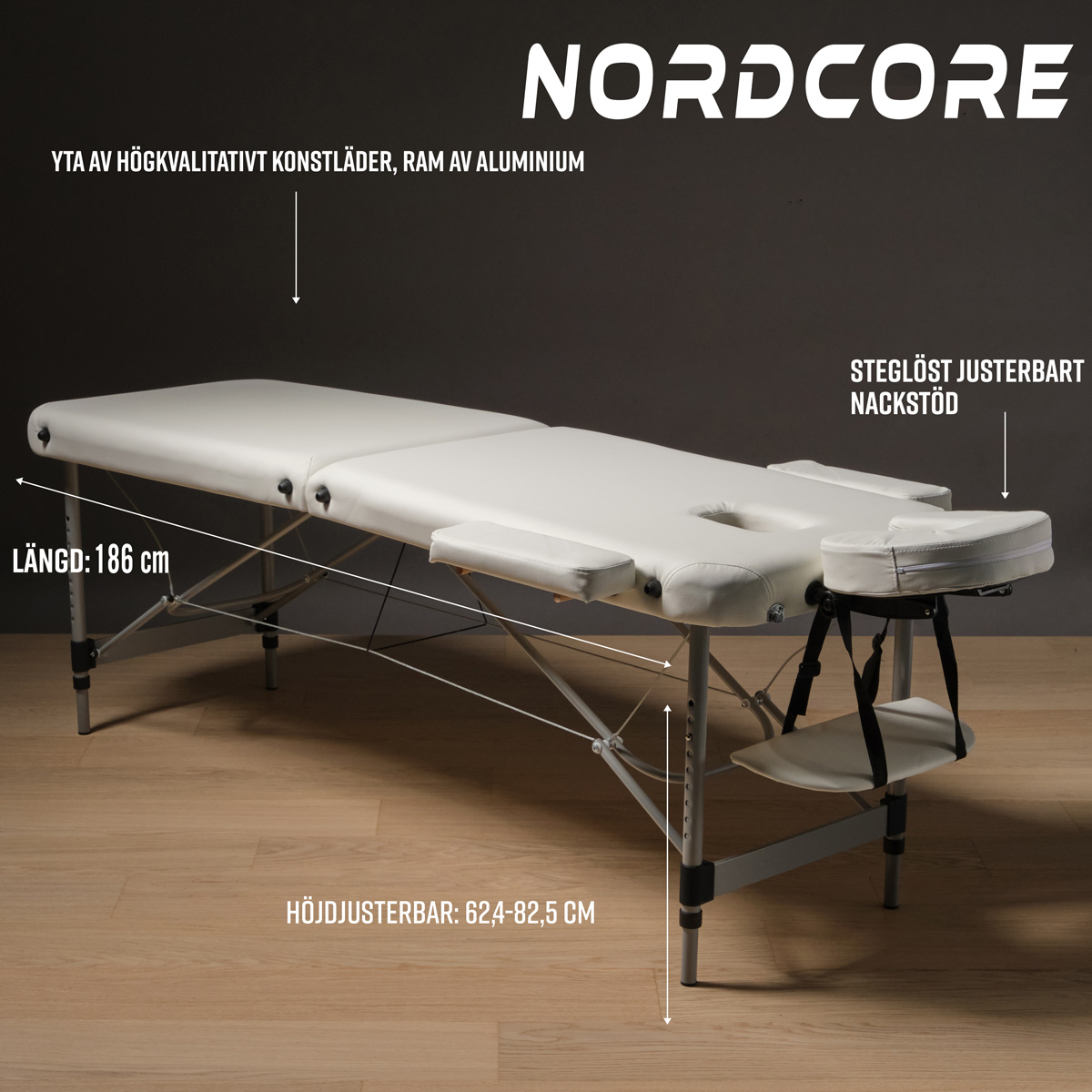Nordcore massagebänk Core A200, vit