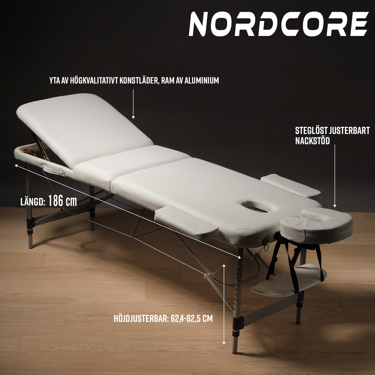 Core massagebänk A300, vit