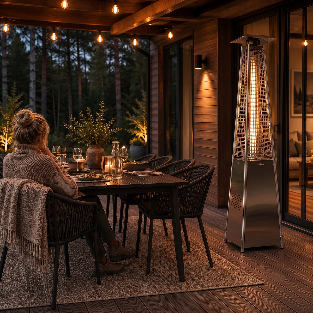 Fornorth Terrassi Küttekeha Püramiid 13kW Gaasiga Töötav, Roostevabast Terasest