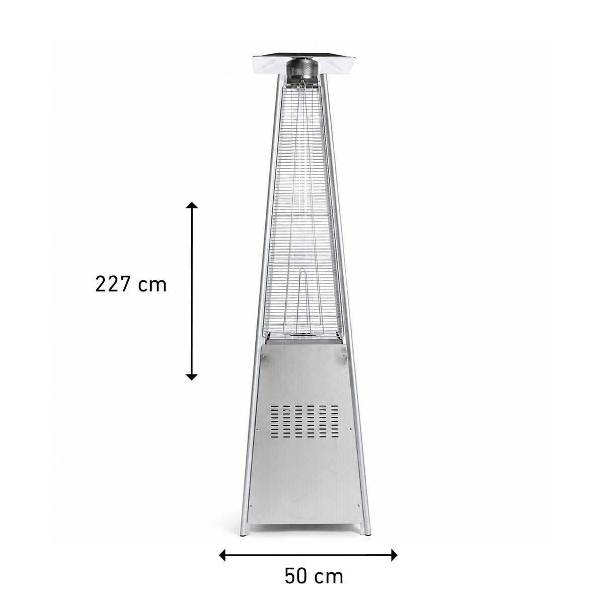 Fornorth Patio Heater Pyramid 13kW gas powered, stainless steel