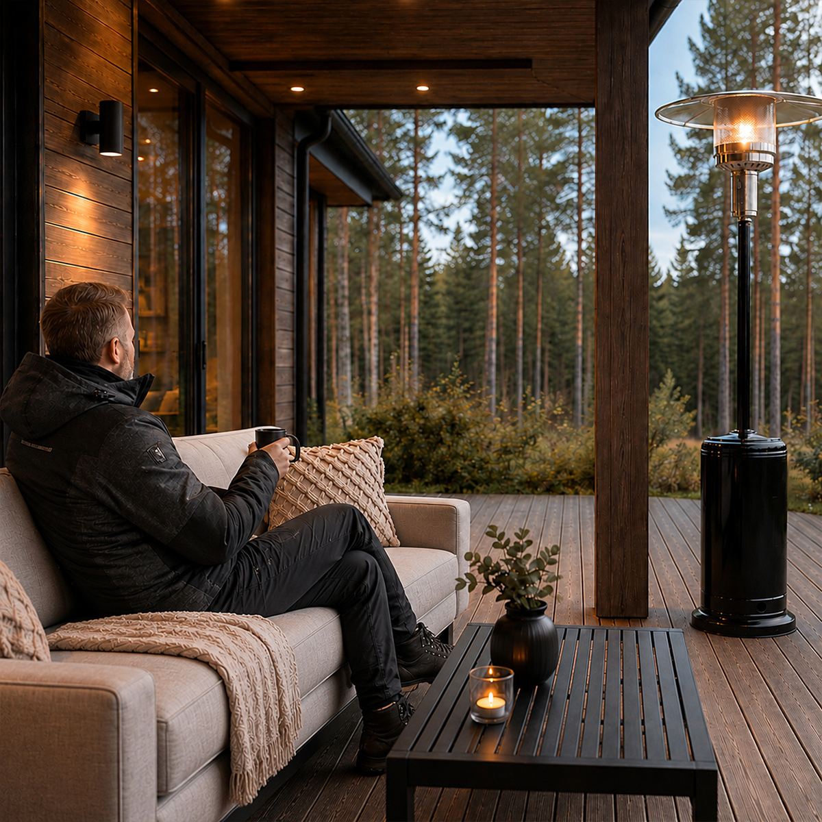 Fornorth terrassi küttekeha Alus Patio 13kW gaasitoitega, must