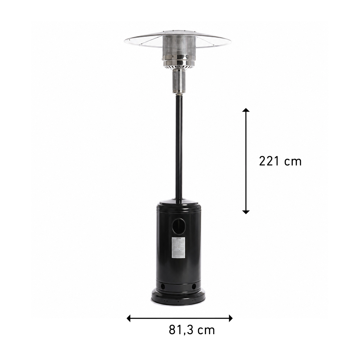 Fornorth Patio Heater Stand Patio 13kW gas powered, black