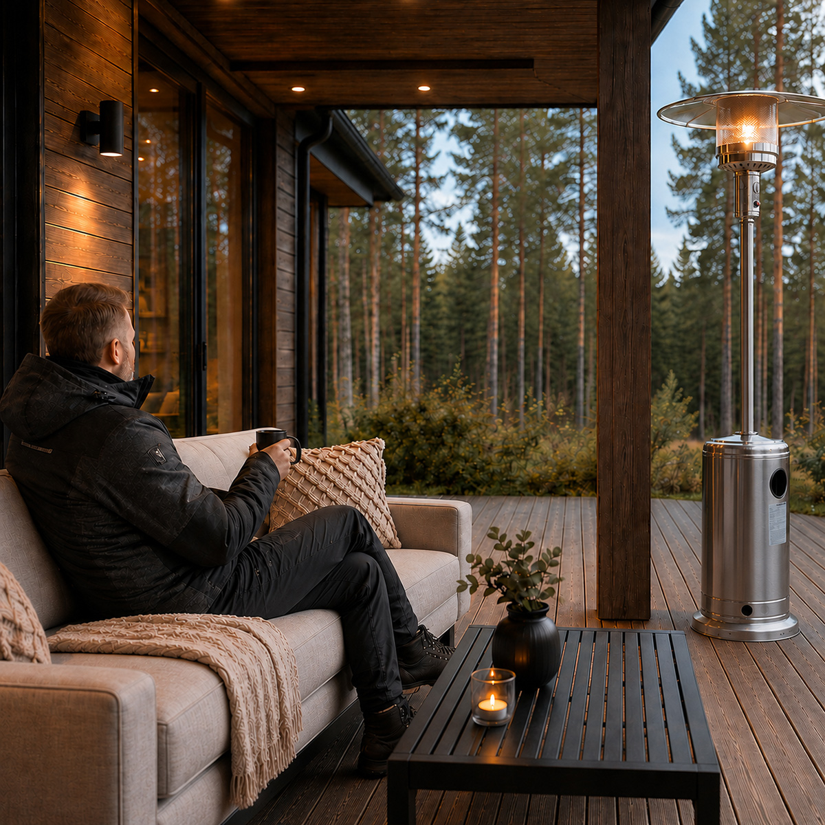 Fornorth Terrassi Küttekeha Seisab, 13kW Gaasiga Töötav, Roostevabast Terasest