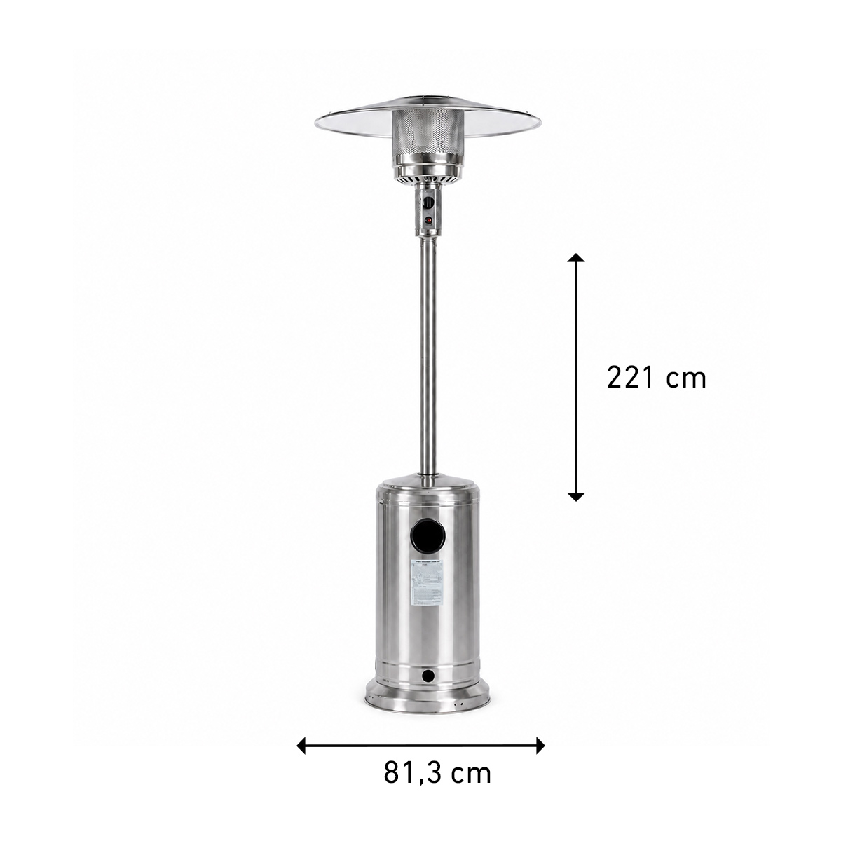 Fornorth Patio Heater Stand Patio 13kW gas powered, stainless steel