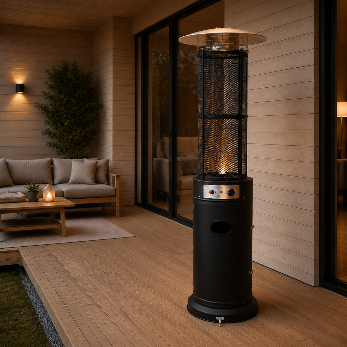 Fornorth Heizstrahler Pyramid 13kW gasbetrieben, schwarz