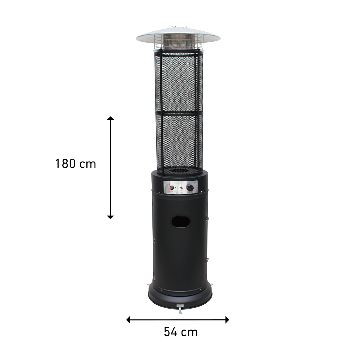 Fornorth Patio Heater Round Tube 11kW gas powered, black