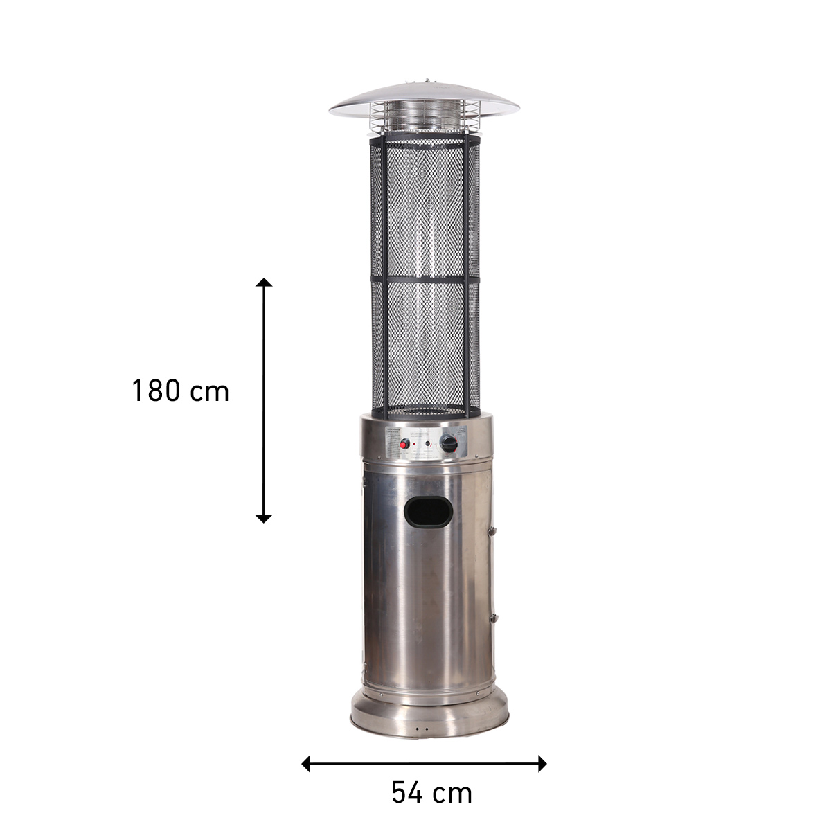 Fornorth Patio Heater Round Tube 11kW gas powered, stainless Steel