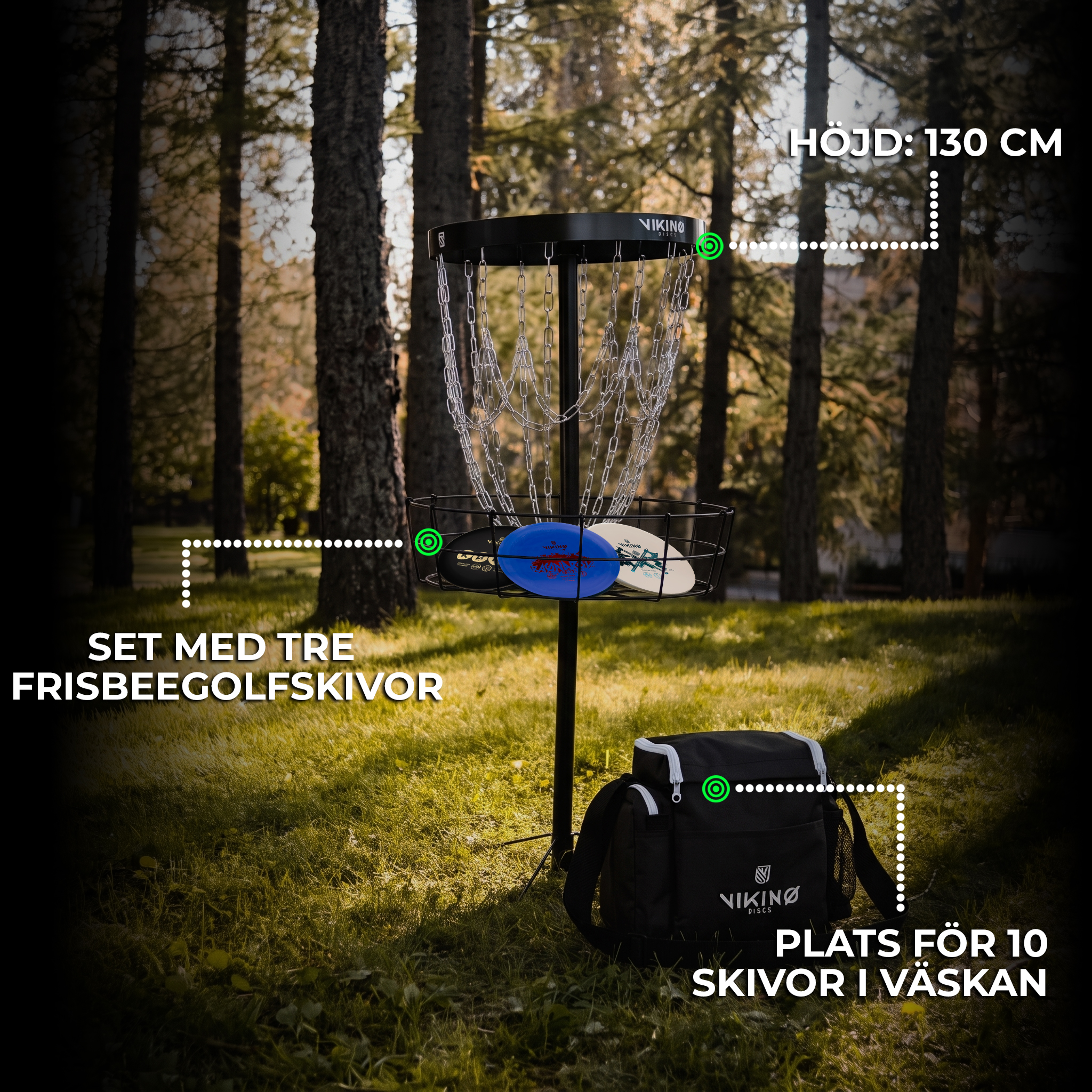 Viking Discs Discover frisbeegolfkorg-set