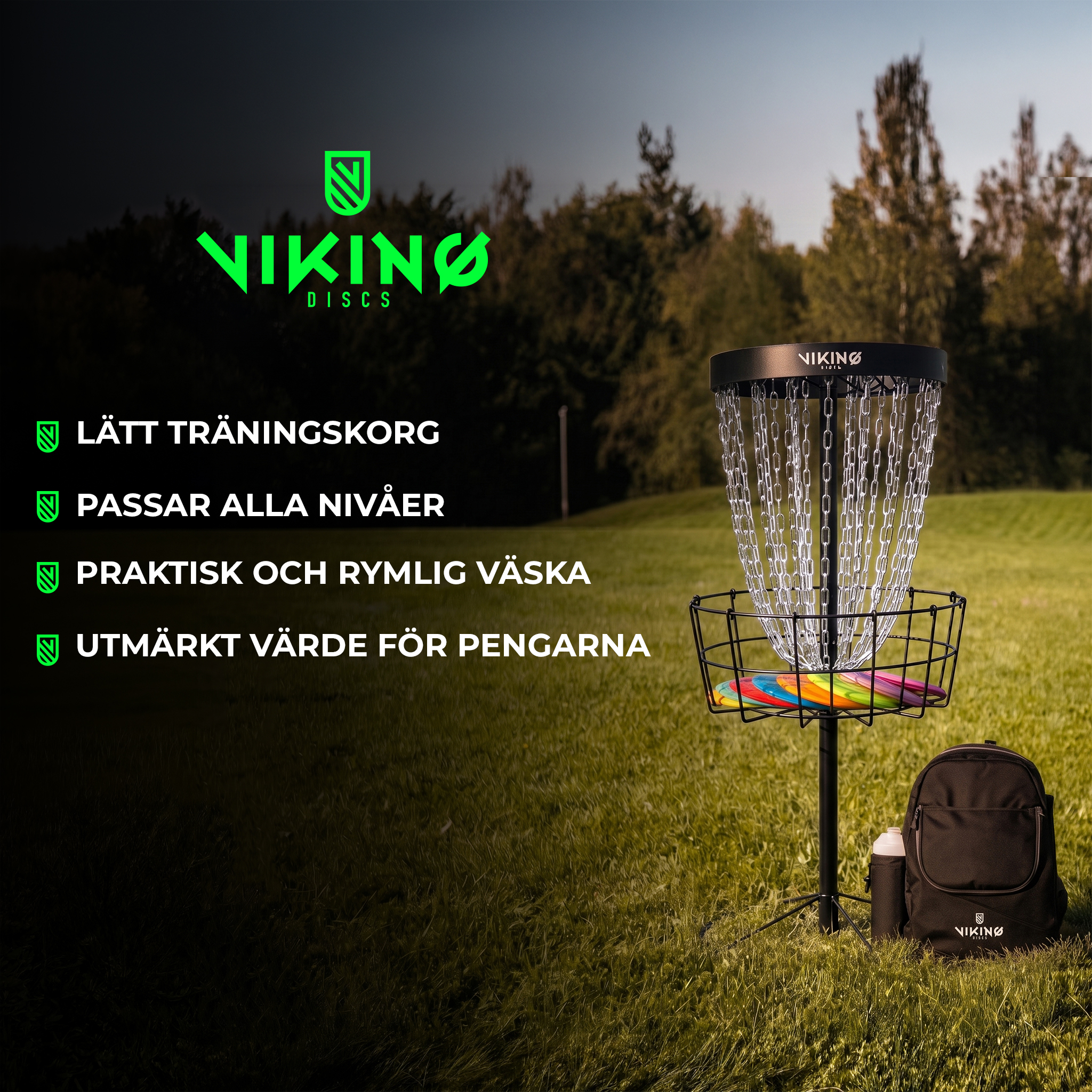 Viking Discs Challenger frisbeegolfkorg-set