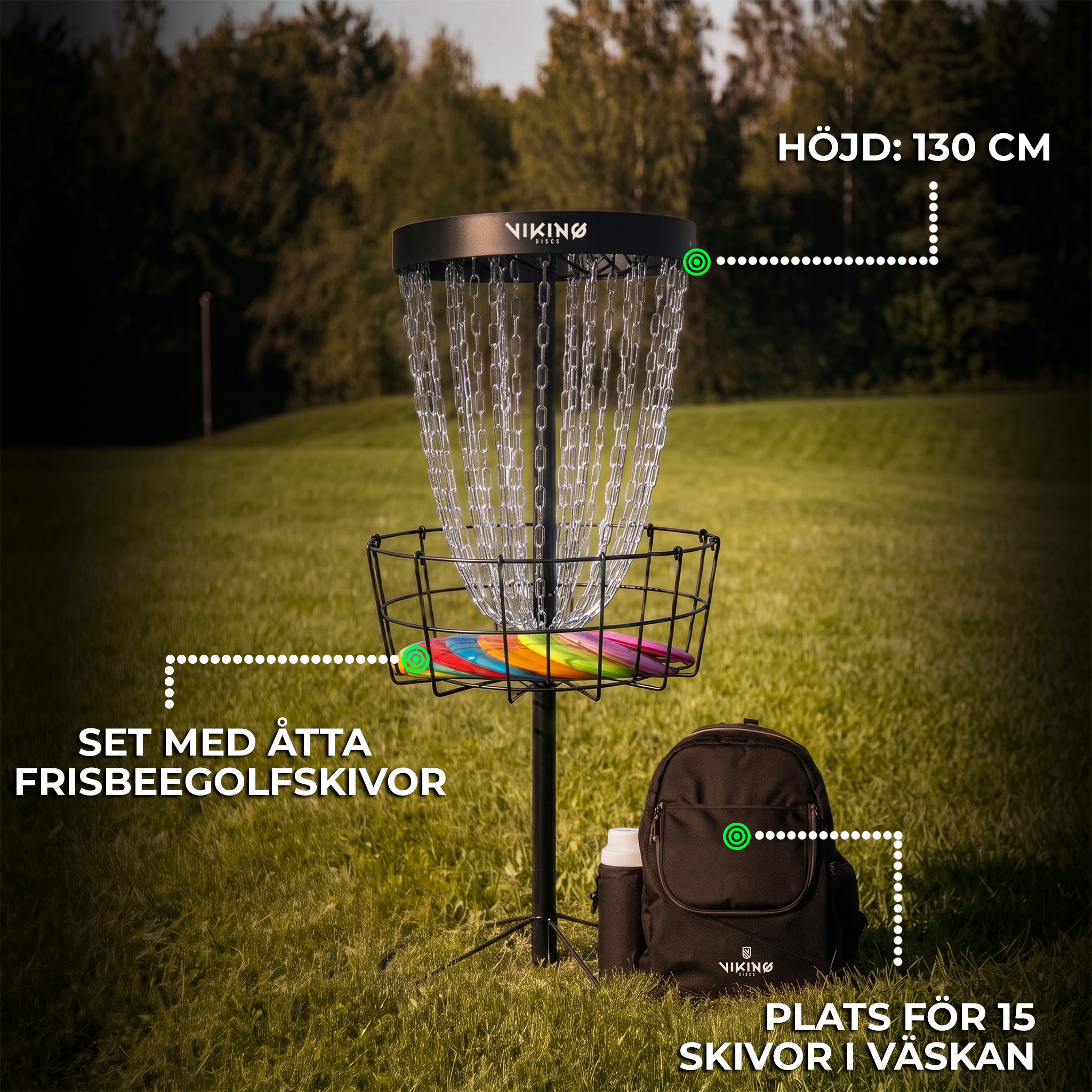 Viking Discs Challenger frisbeegolfkorg-set