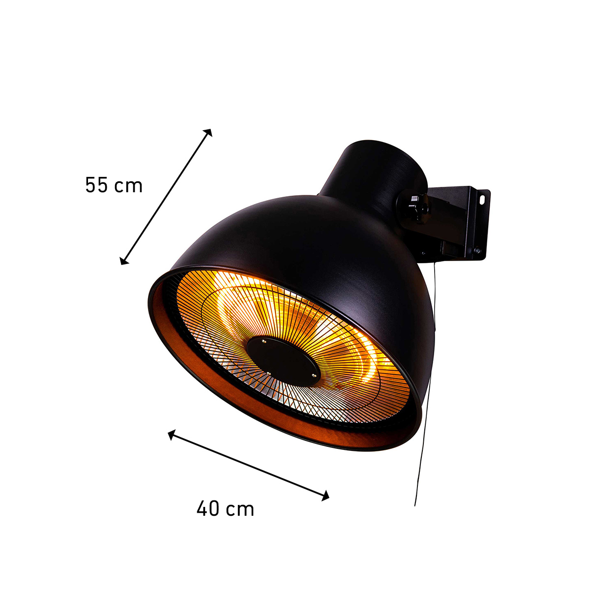 Fornorth Patio Heater Wall Heater Deluxe 2000W, black