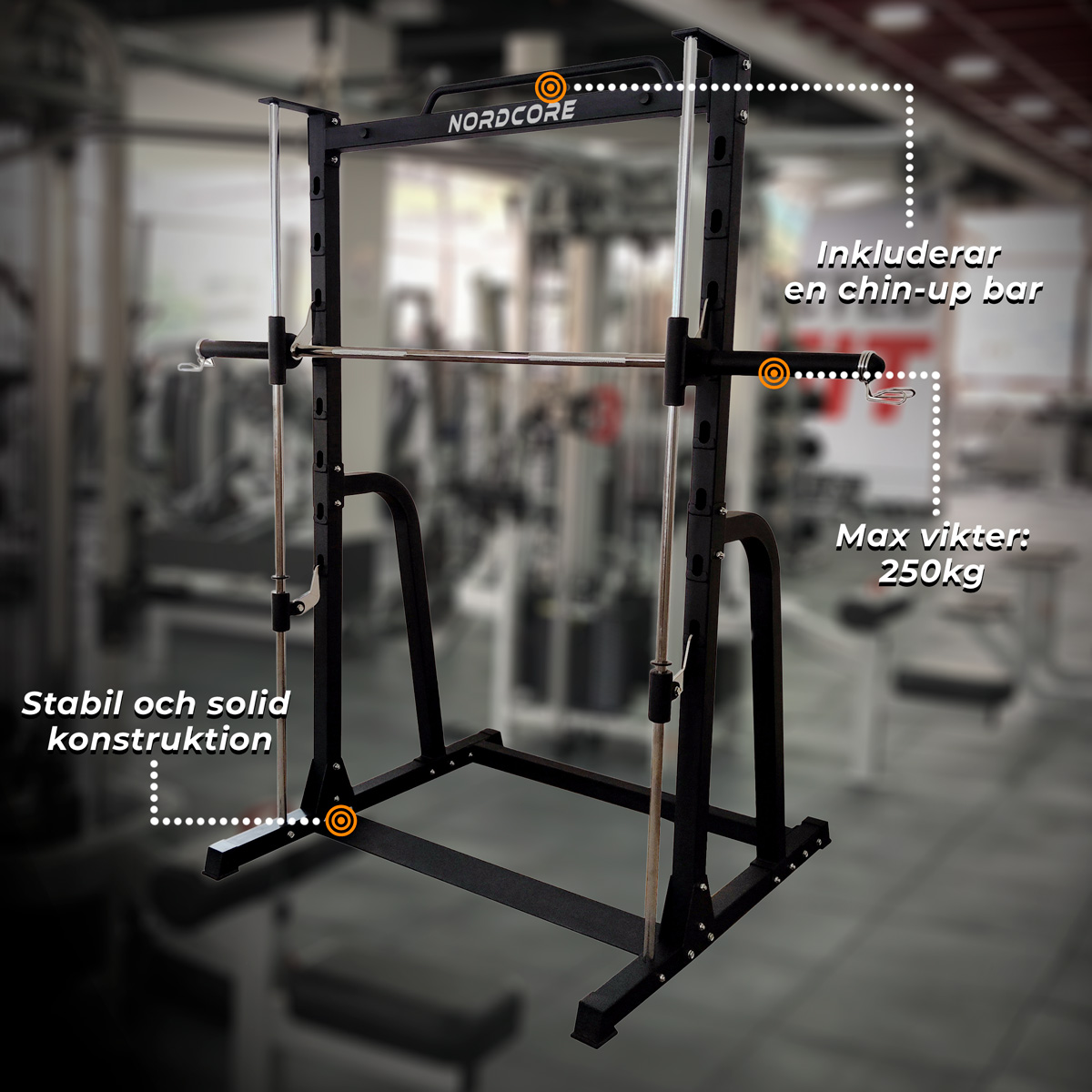 Nordcore Smith maskin Core half rack Skivstångsställning