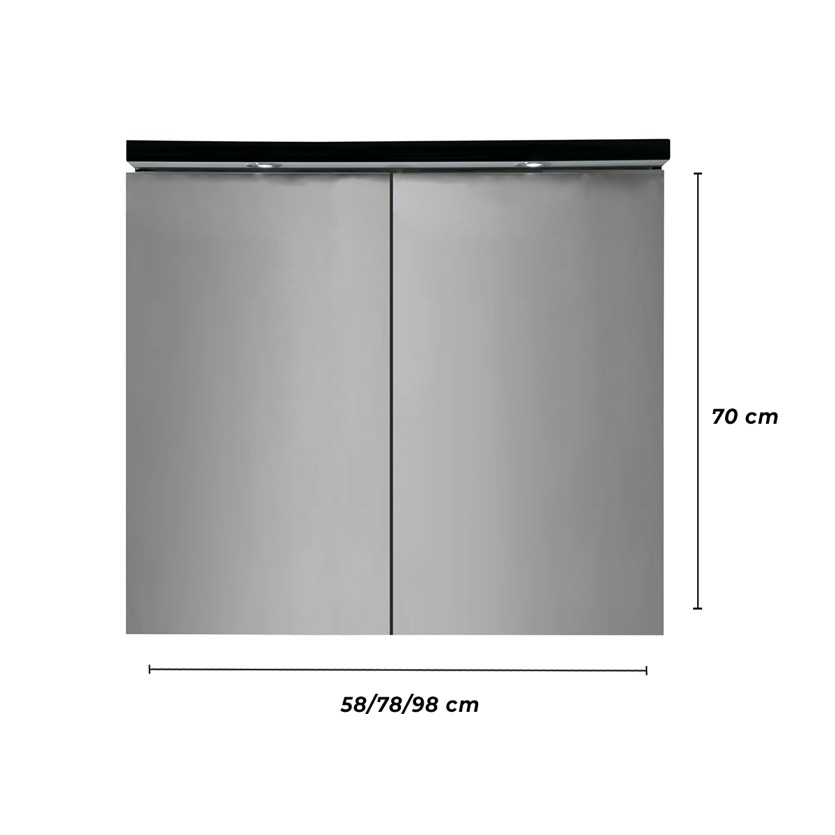 Vasta Medicine Cabinet Virello, black, various sizes