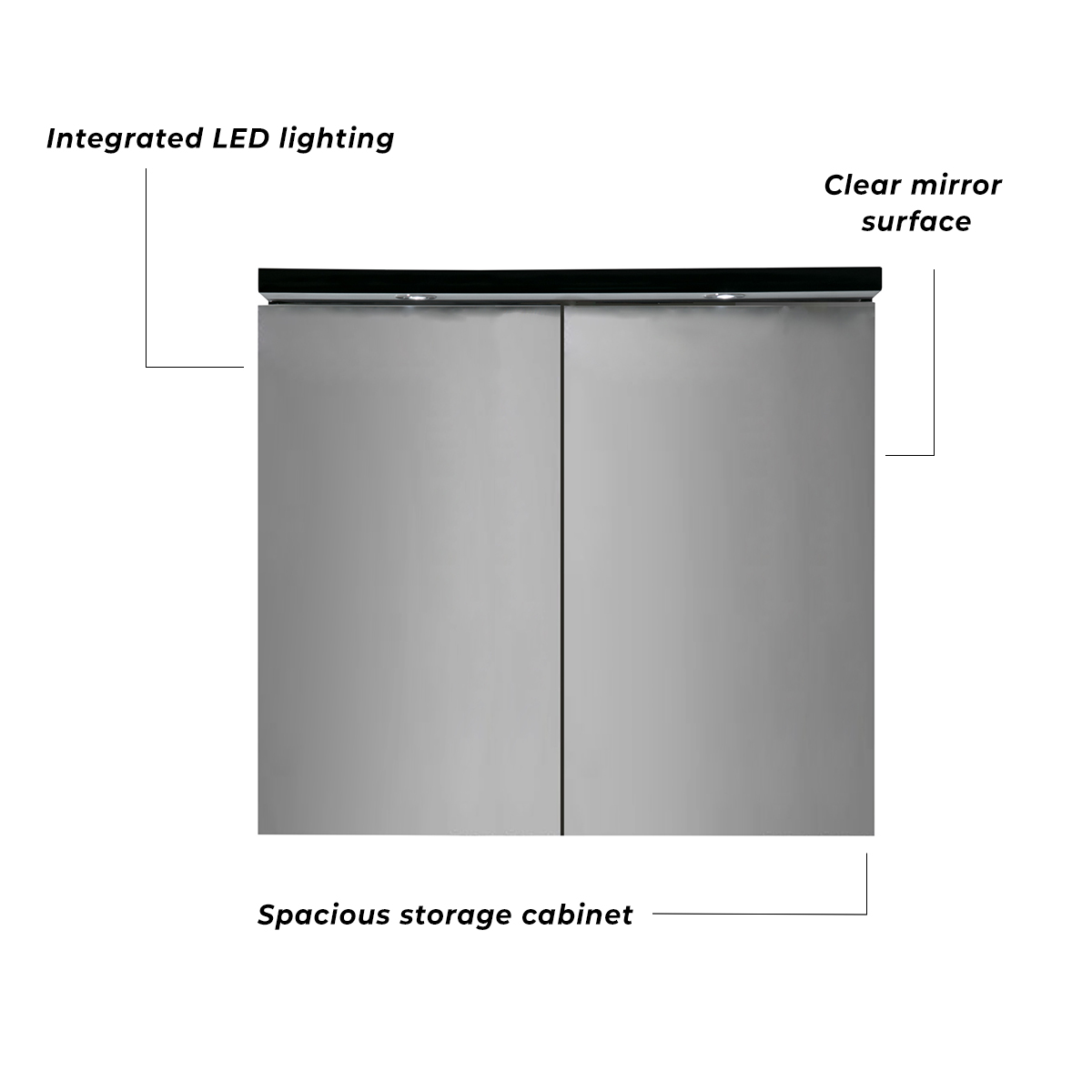 Vasta Medicine Cabinet Virello, black, various sizes